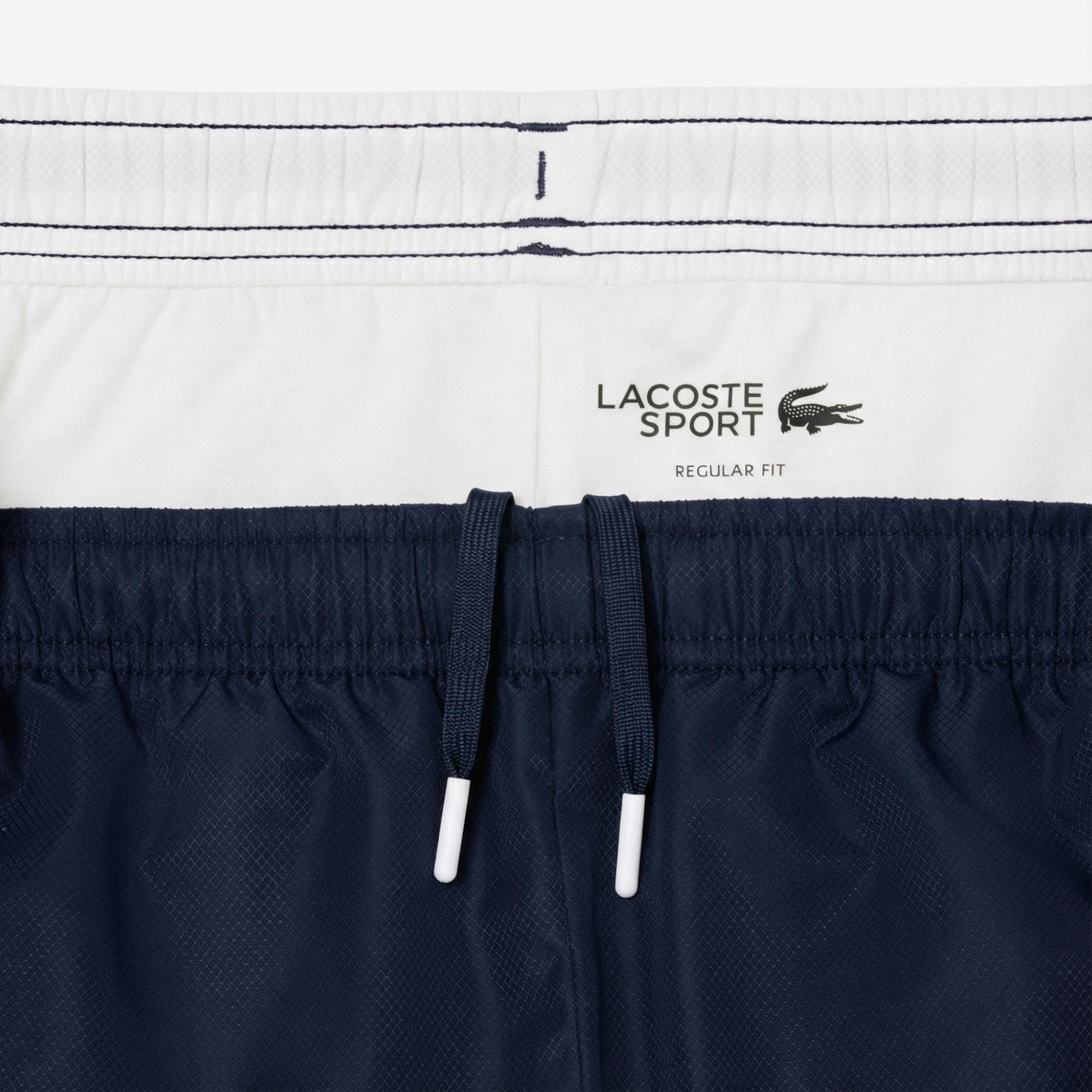 Lacoste Erkek Regular Fit Kapüşonlu Renk Bloklu Beyaz Eşofman Takımı