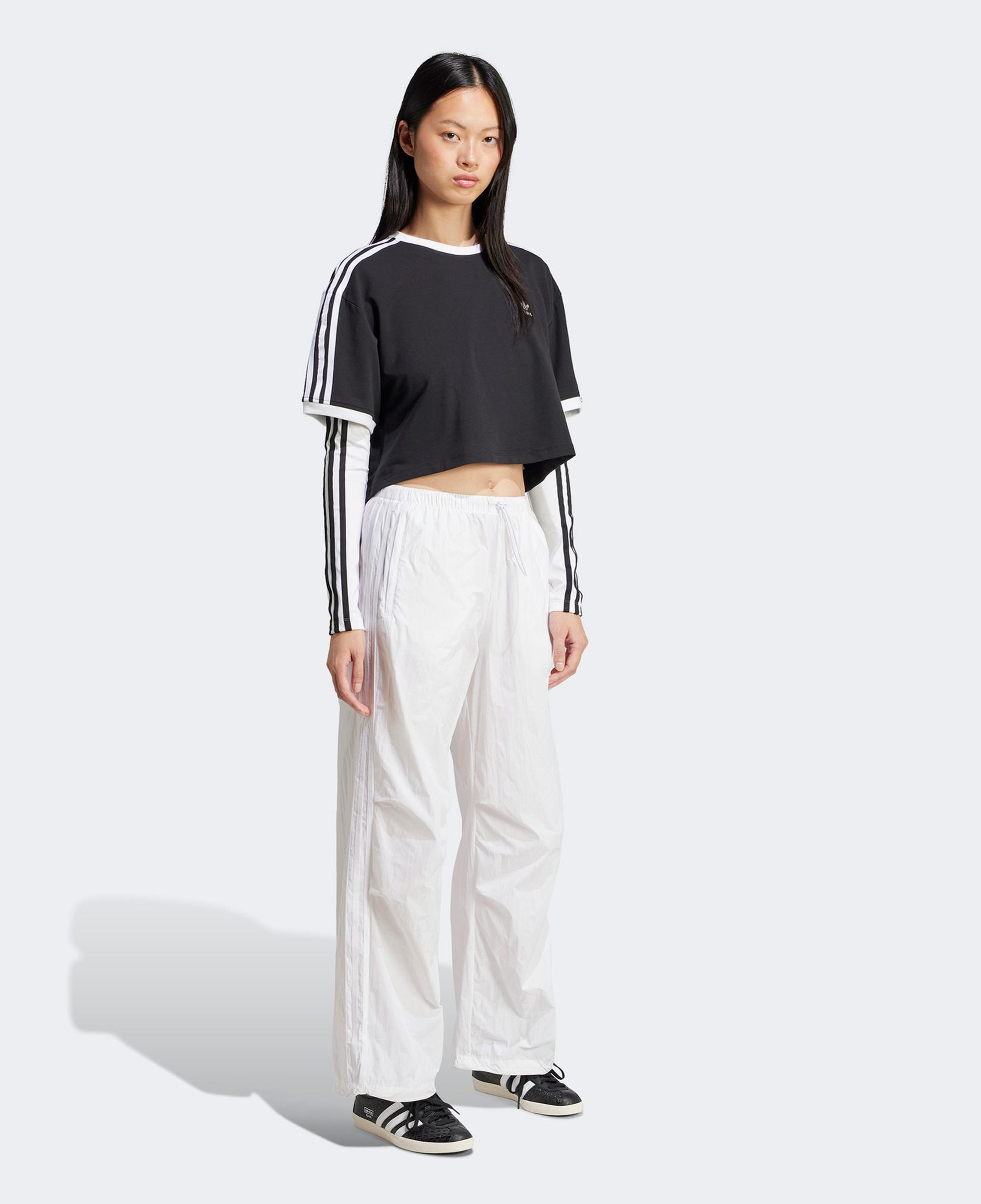 adidas Adicolor 3 Stripe Loose Kadın Siyah T-Shirt