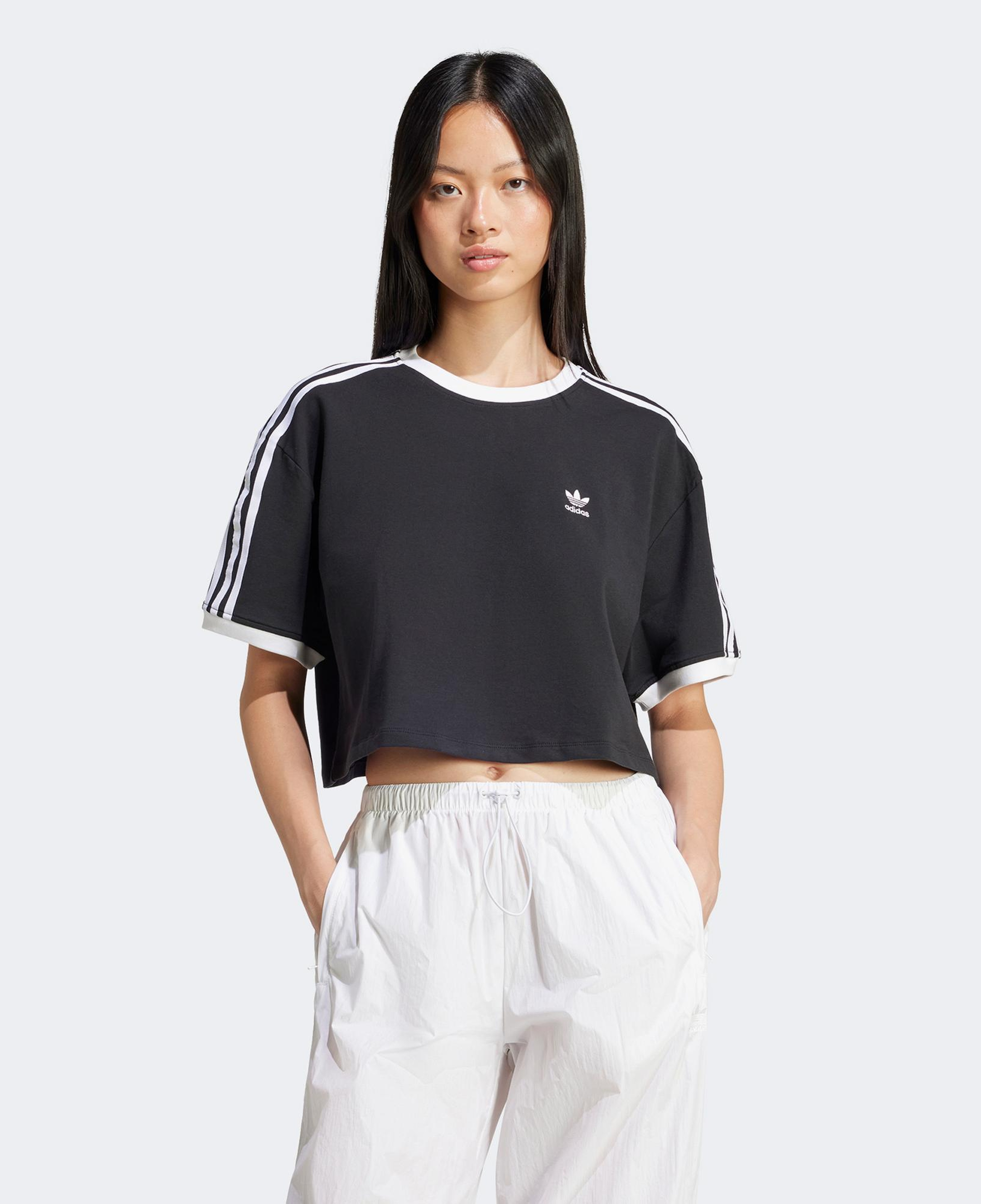 adidas Adicolor 3 Stripe Loose Kadın Siyah T-Shirt