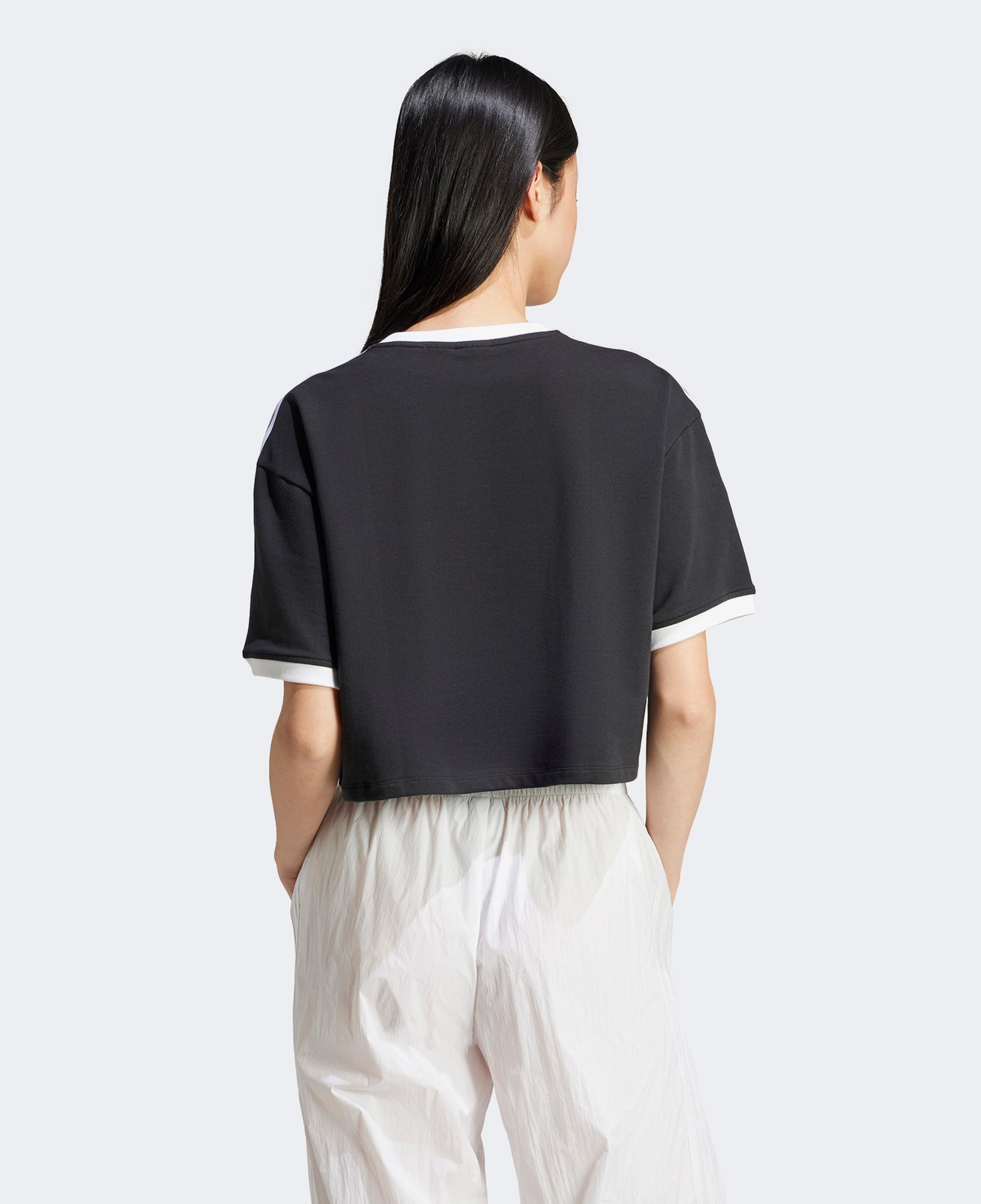 adidas Adicolor 3 Stripe Loose Kadın Siyah T-Shirt