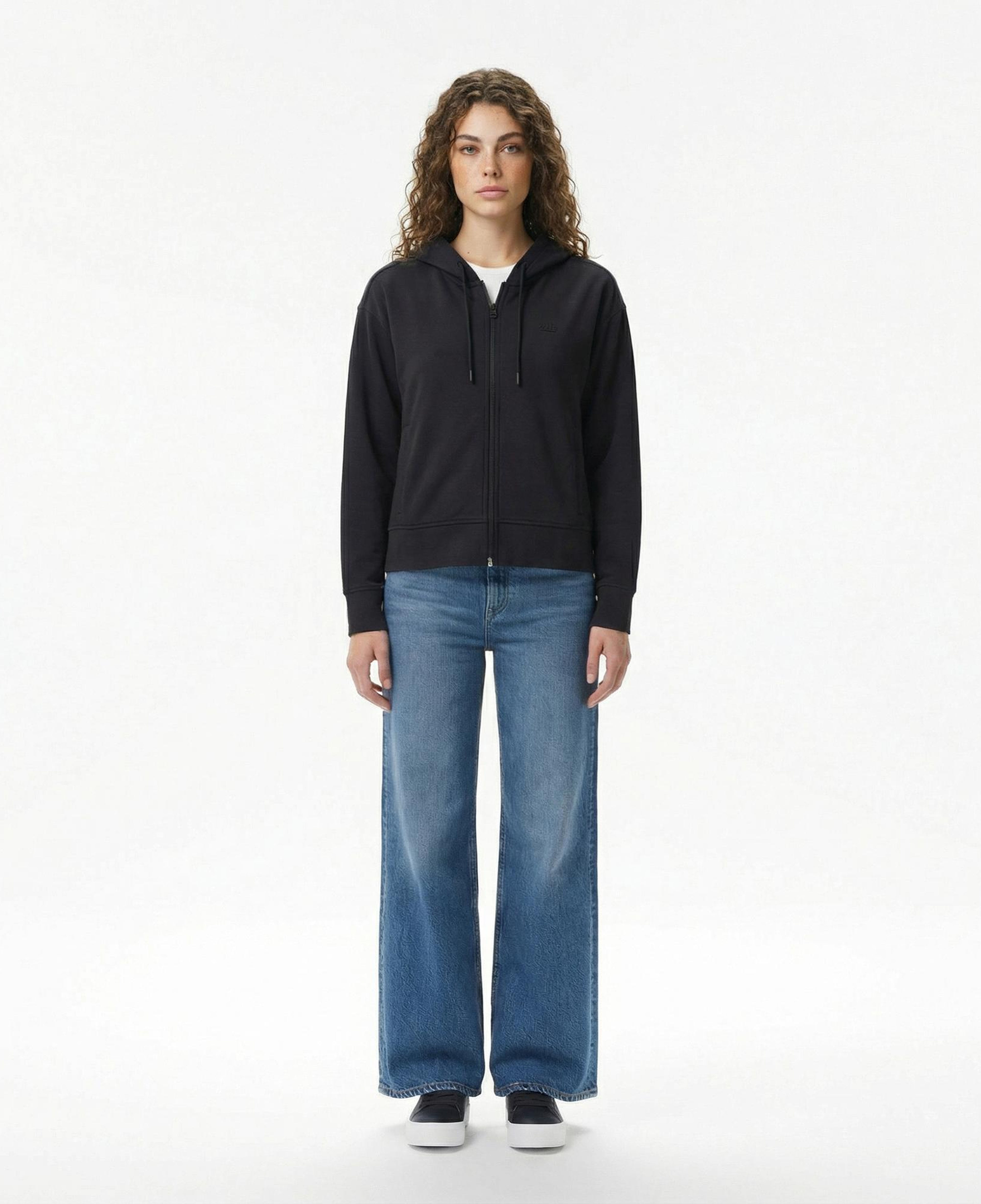 Lacoste Kadın Relaxed Fit Kapüşonlu Siyah Sweatshirt