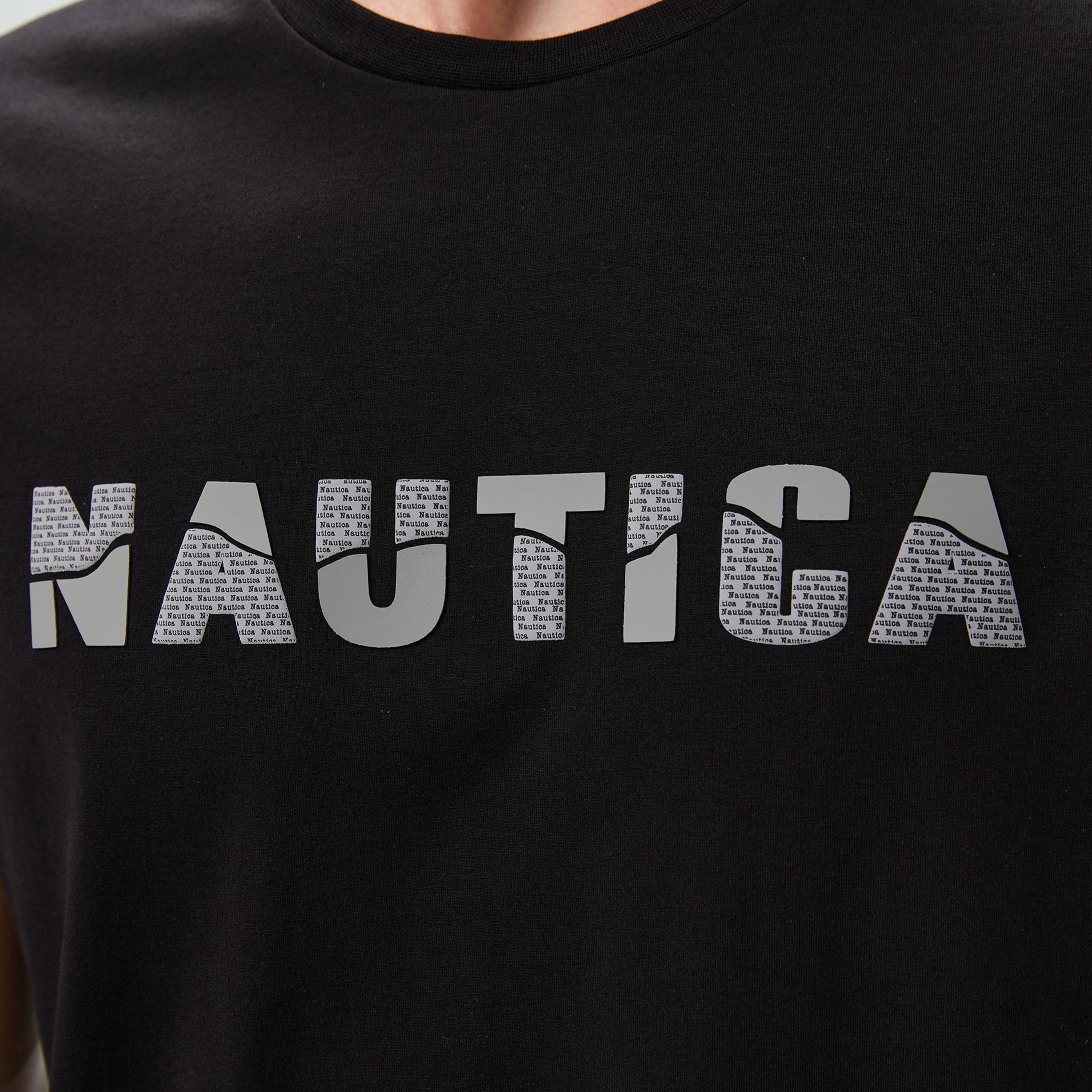 Nautica Erkek Siyah Regular Fit Baskılı T-Shirt