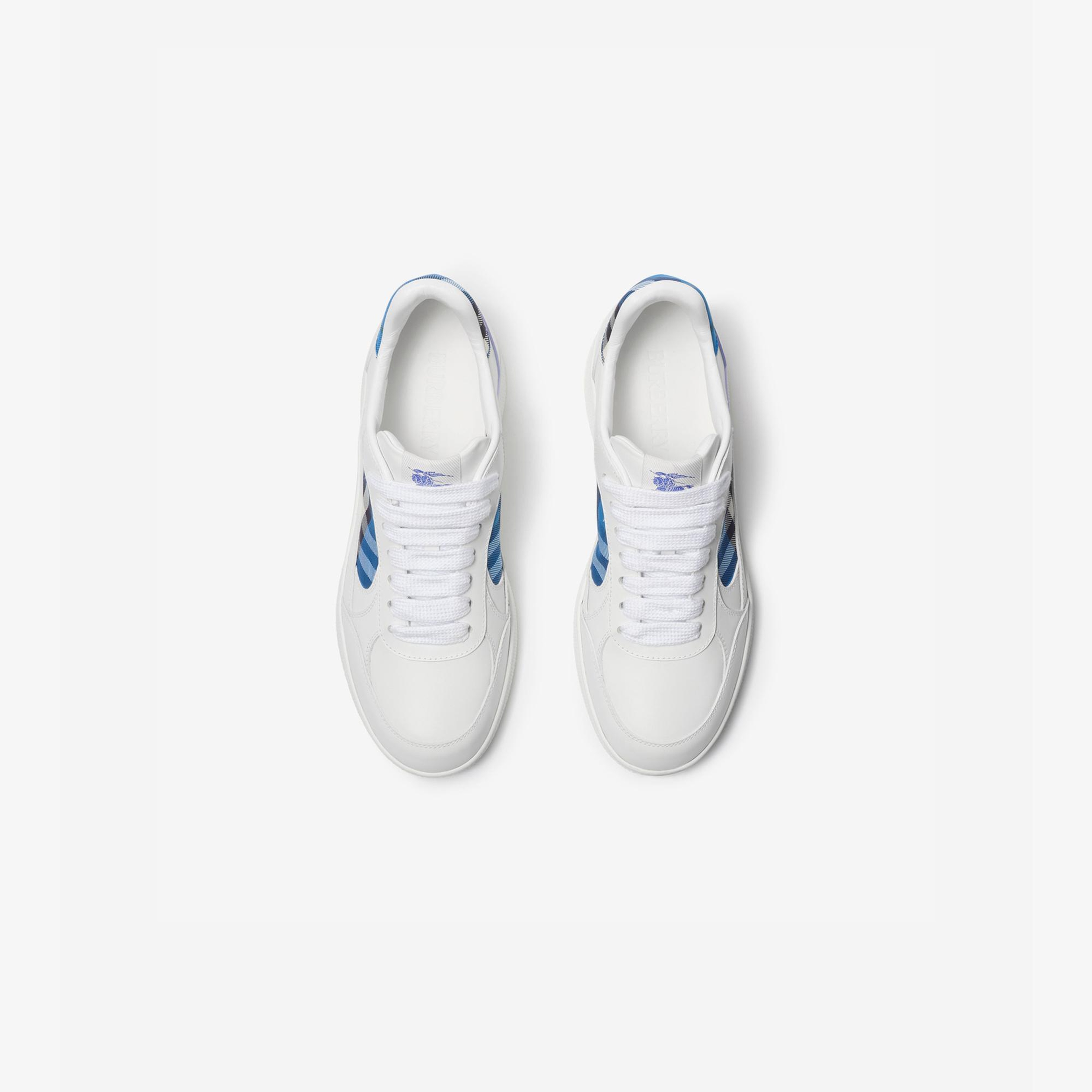 Burberry Leather And Check Terrace Erkek Beyaz Sneaker