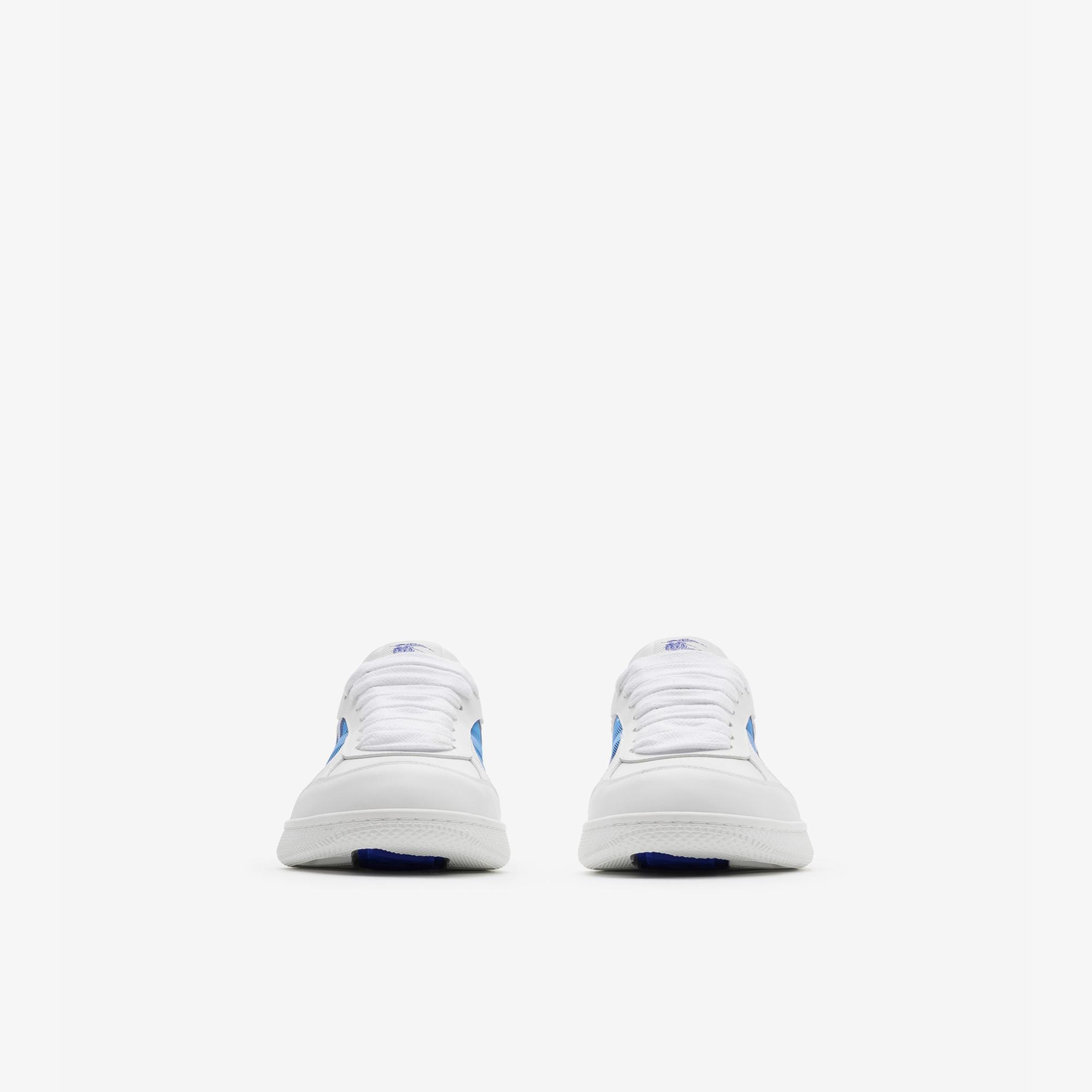 Burberry Leather And Check Terrace Erkek Beyaz Sneaker