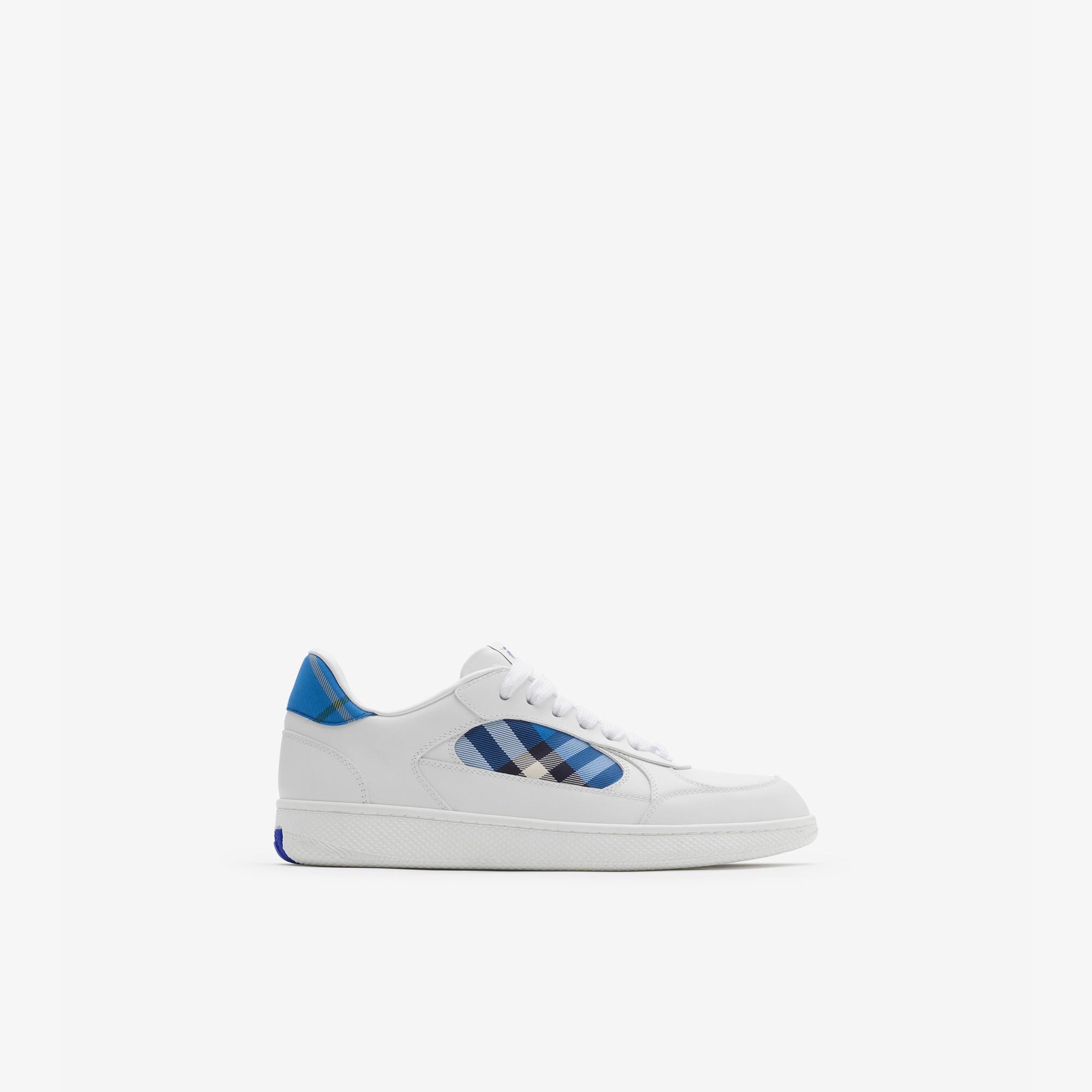 Burberry Leather And Check Terrace Erkek Beyaz Sneaker