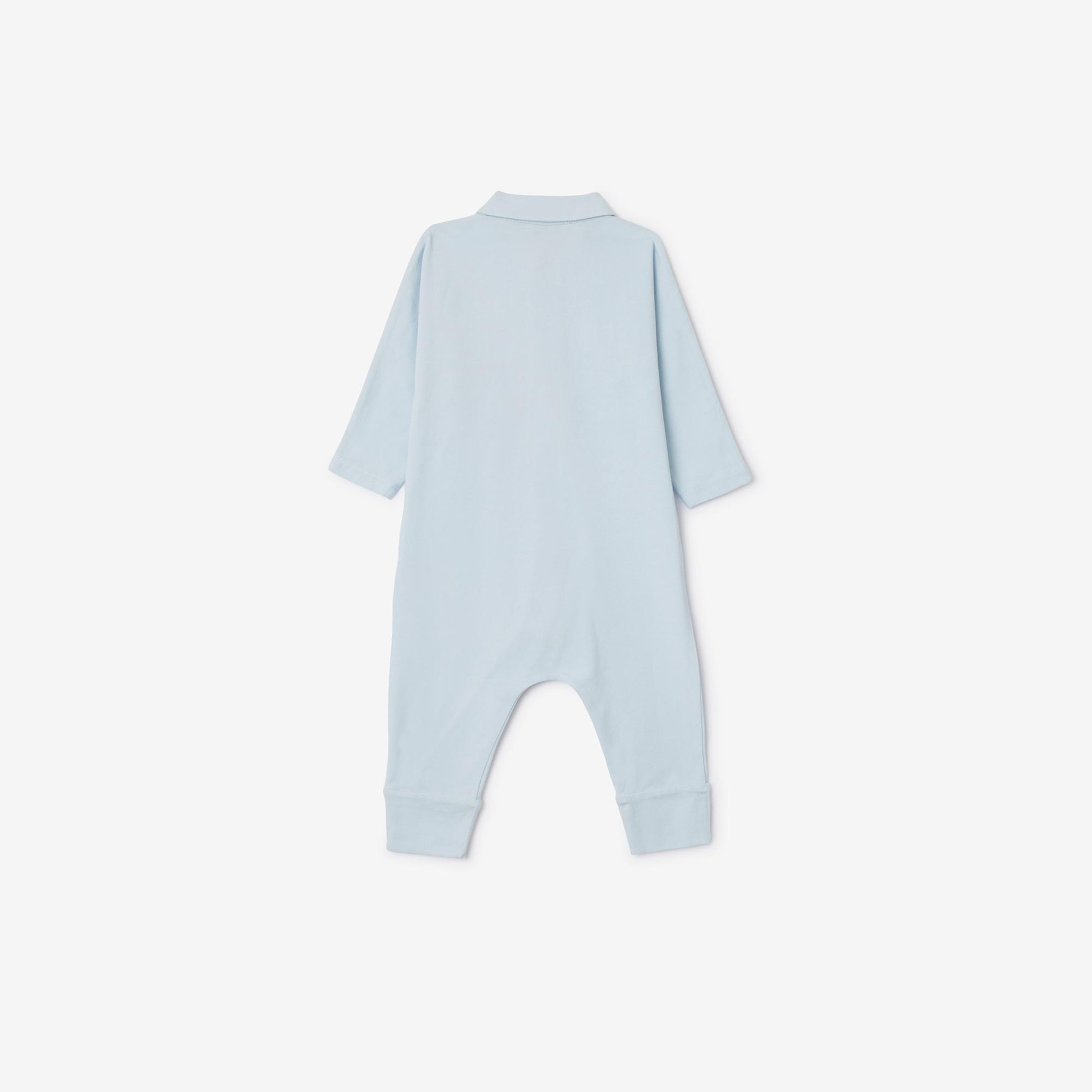 Burberry Hamilton Stretch Cotton Three-Piece Çocuk Mavi Bebek Takımı