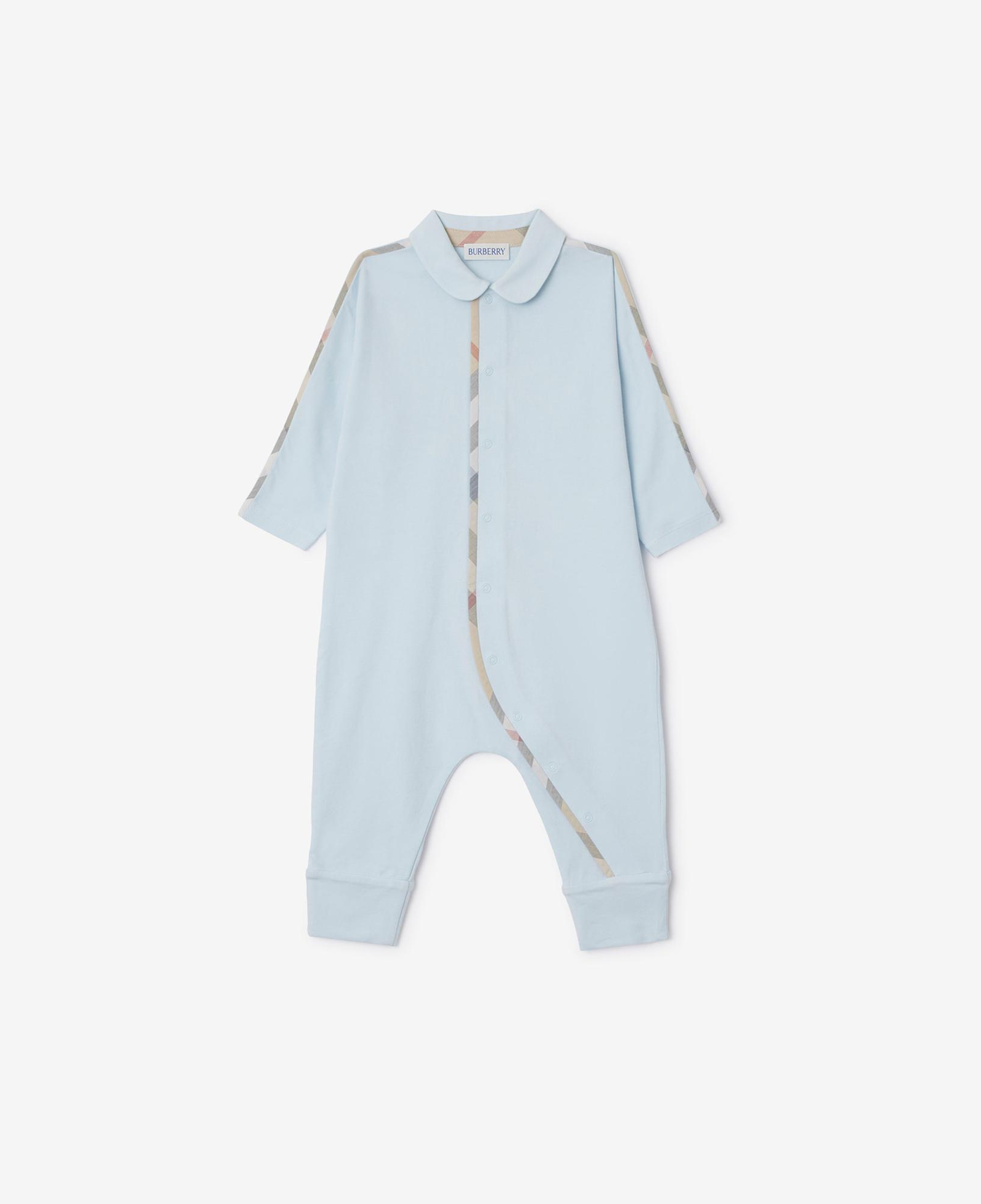 Burberry Hamilton Stretch Cotton Three-Piece Çocuk Mavi Bebek Takımı