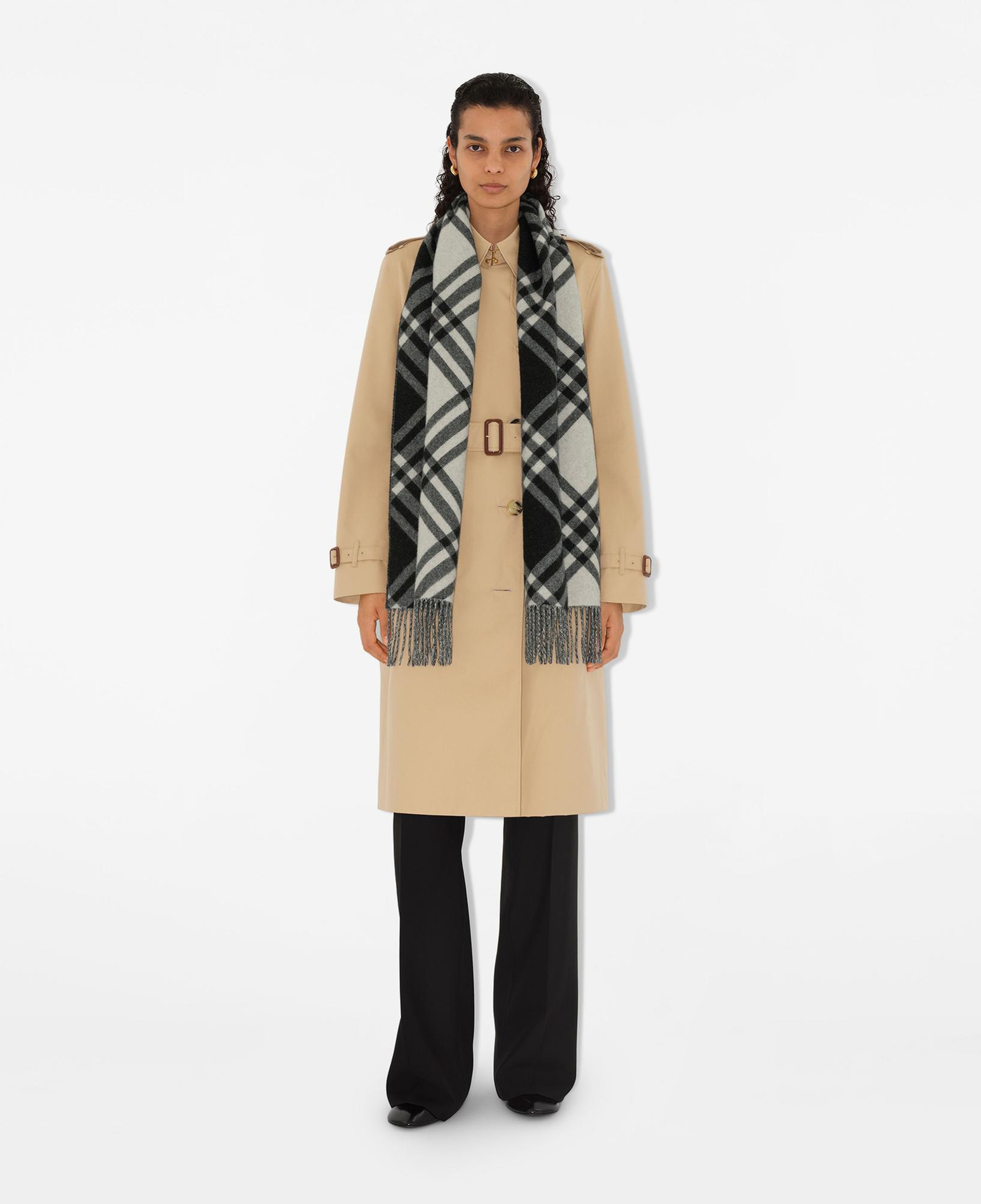 Burberry Check Kaşmir Unisex Siyah Atkı