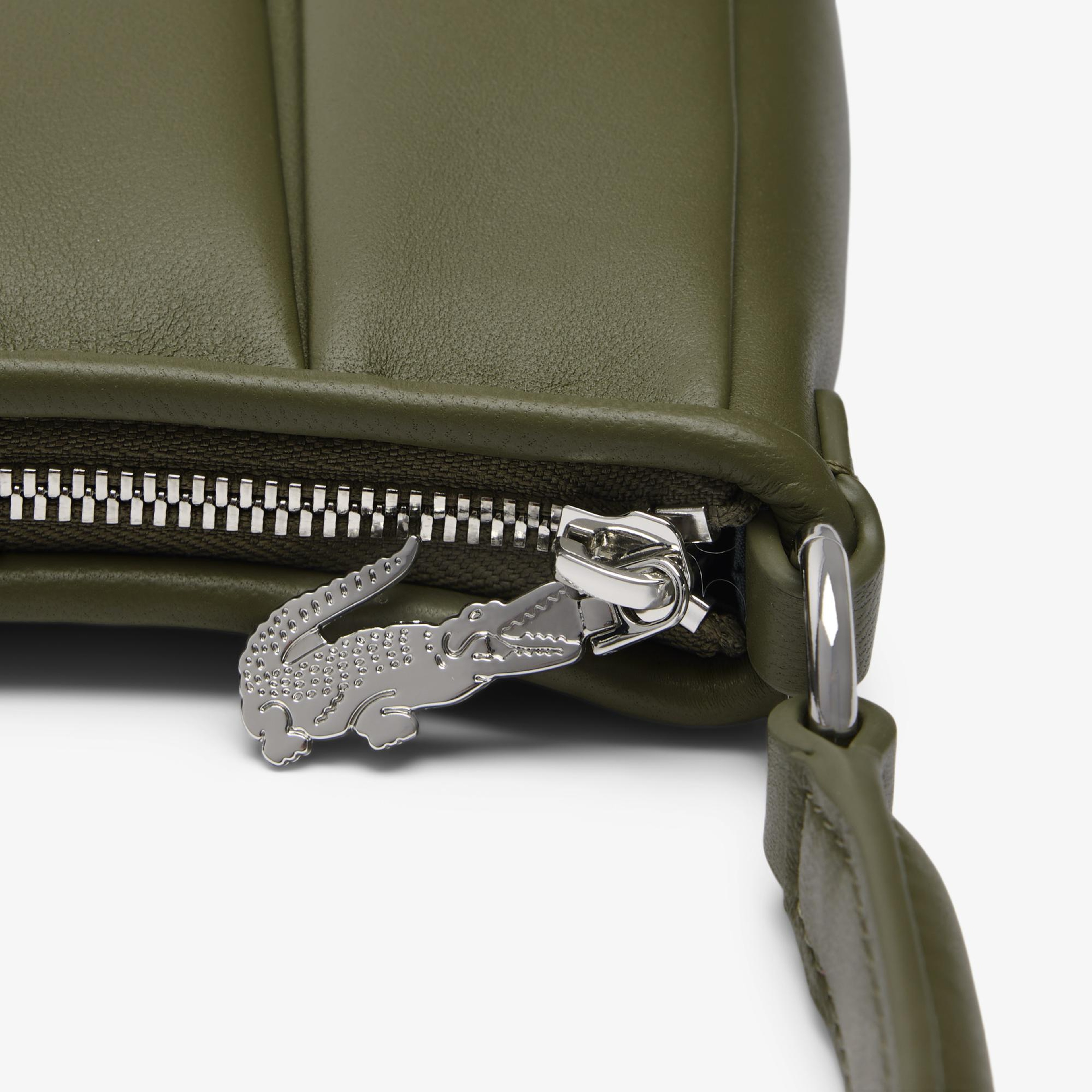 Lacoste Medium Lenglen Kadın Deri Haki Omuz Çantası