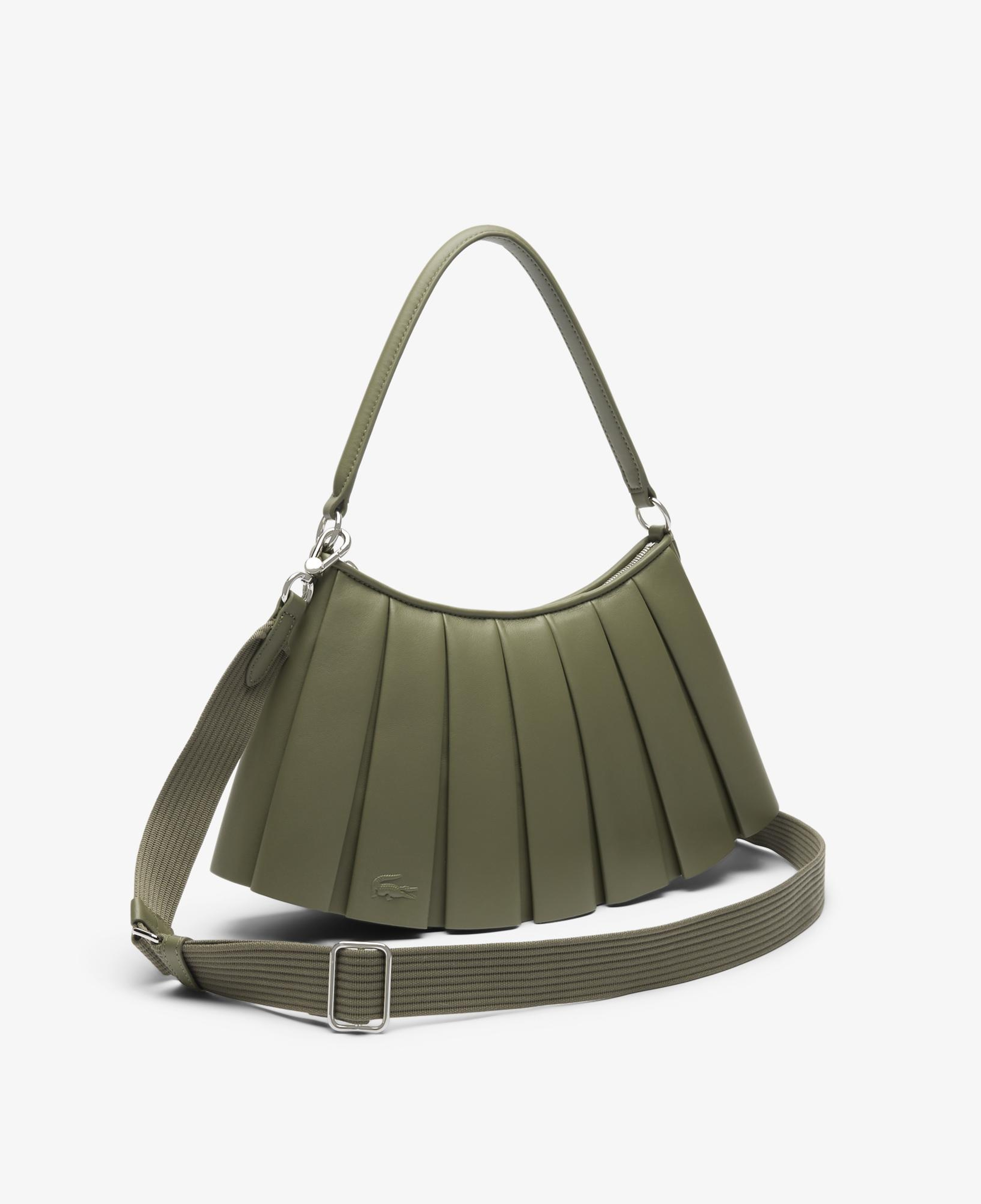 Lacoste Medium Lenglen Kadın Deri Haki Omuz Çantası