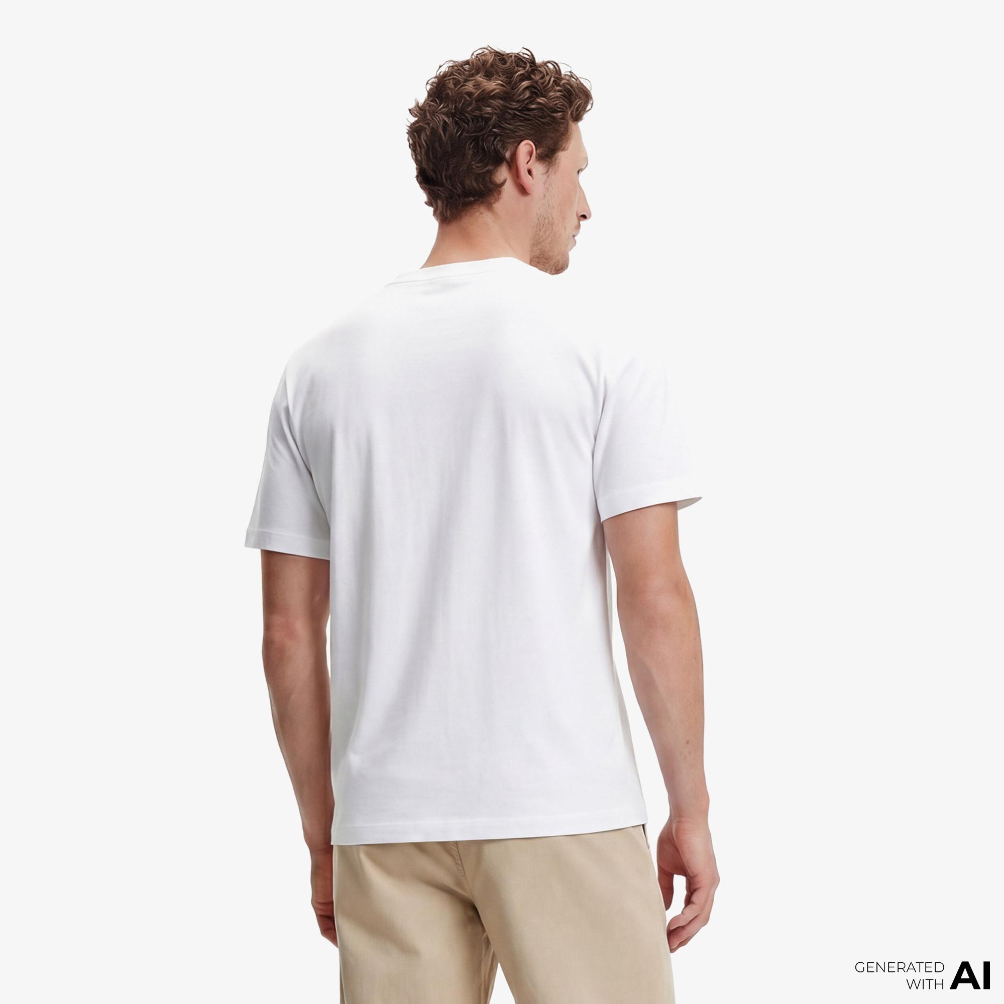 Calvin Klein Relaxed Fit Graphic  Erkek Beyaz T-Shirt