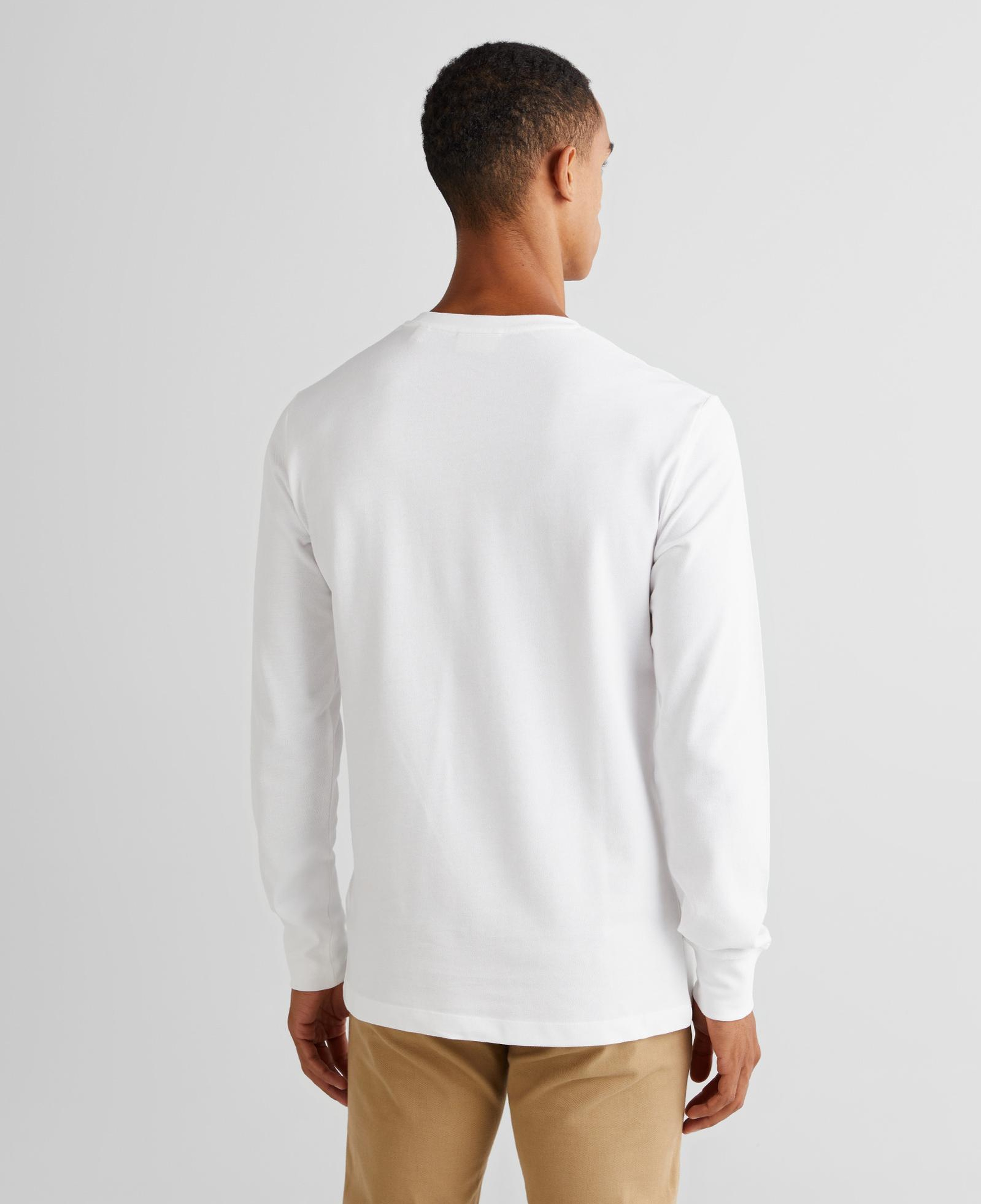 GANT Erkek Beyaz Slim Fit Bisiklet Yaka Uzun Kollu T-Shirt