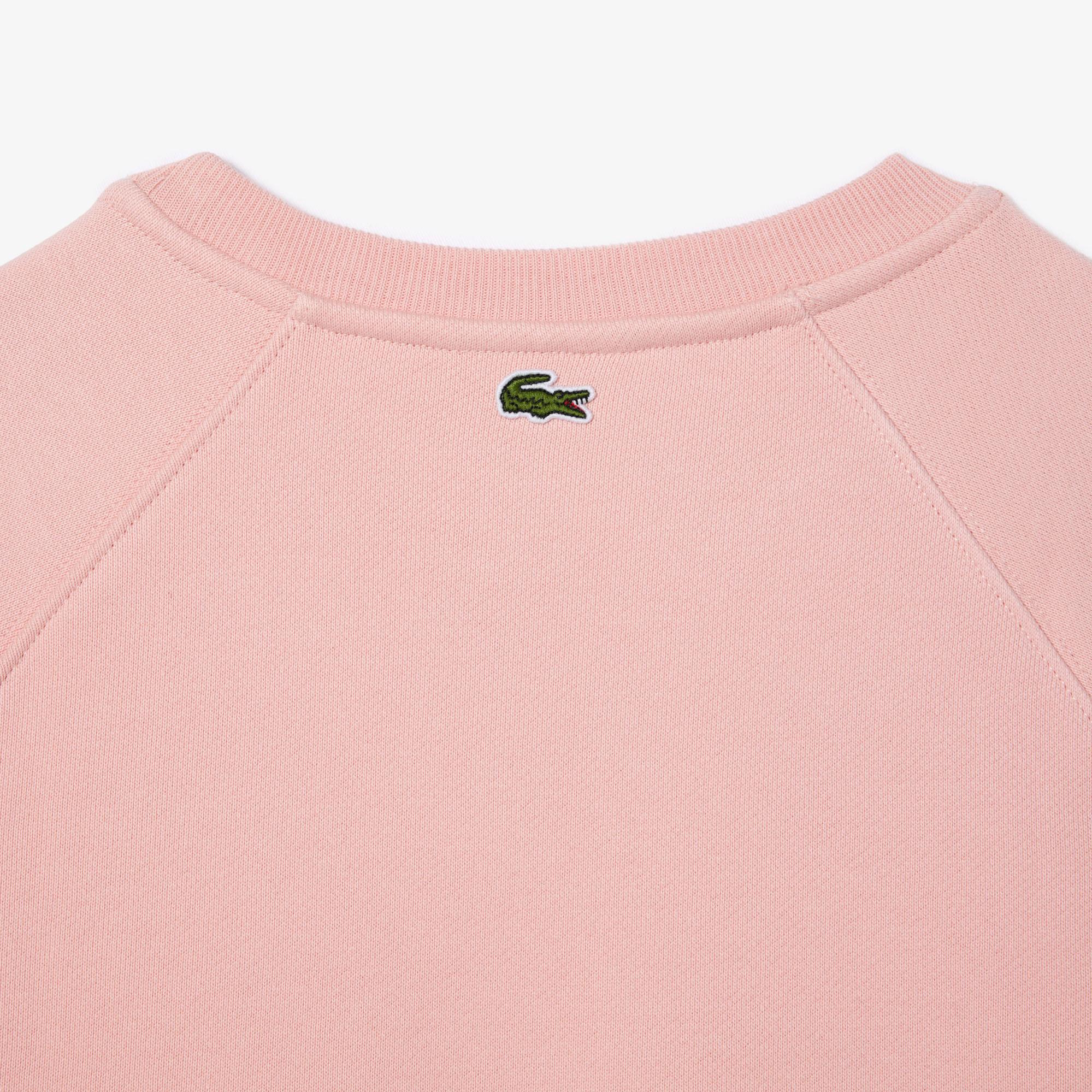 Kadın Bisiklet Yaka Baskılı Pembe Sweatshirt