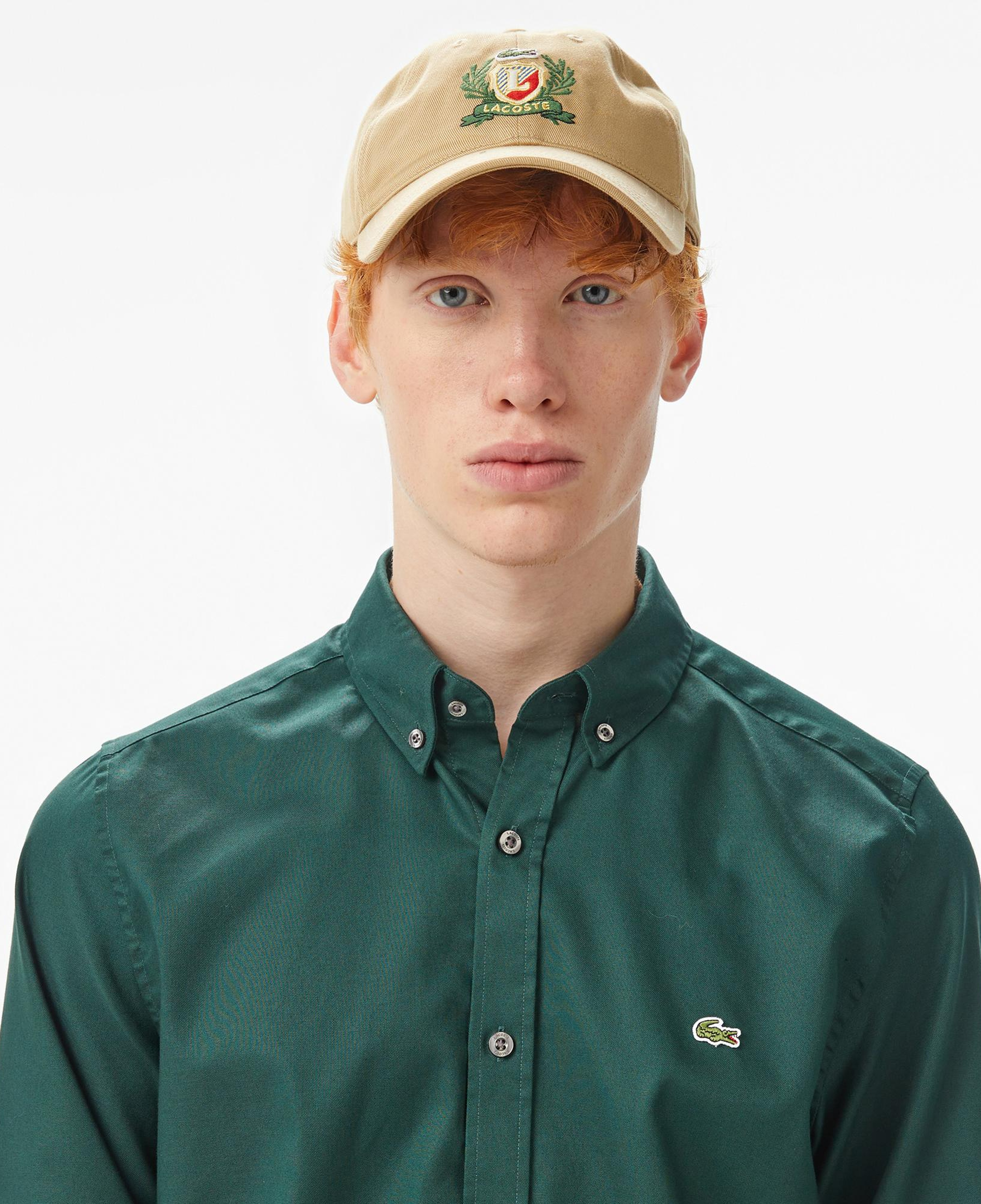 Lacoste Erkek Slim Fit Düğmeli Yaka Yeşil Gömlek
