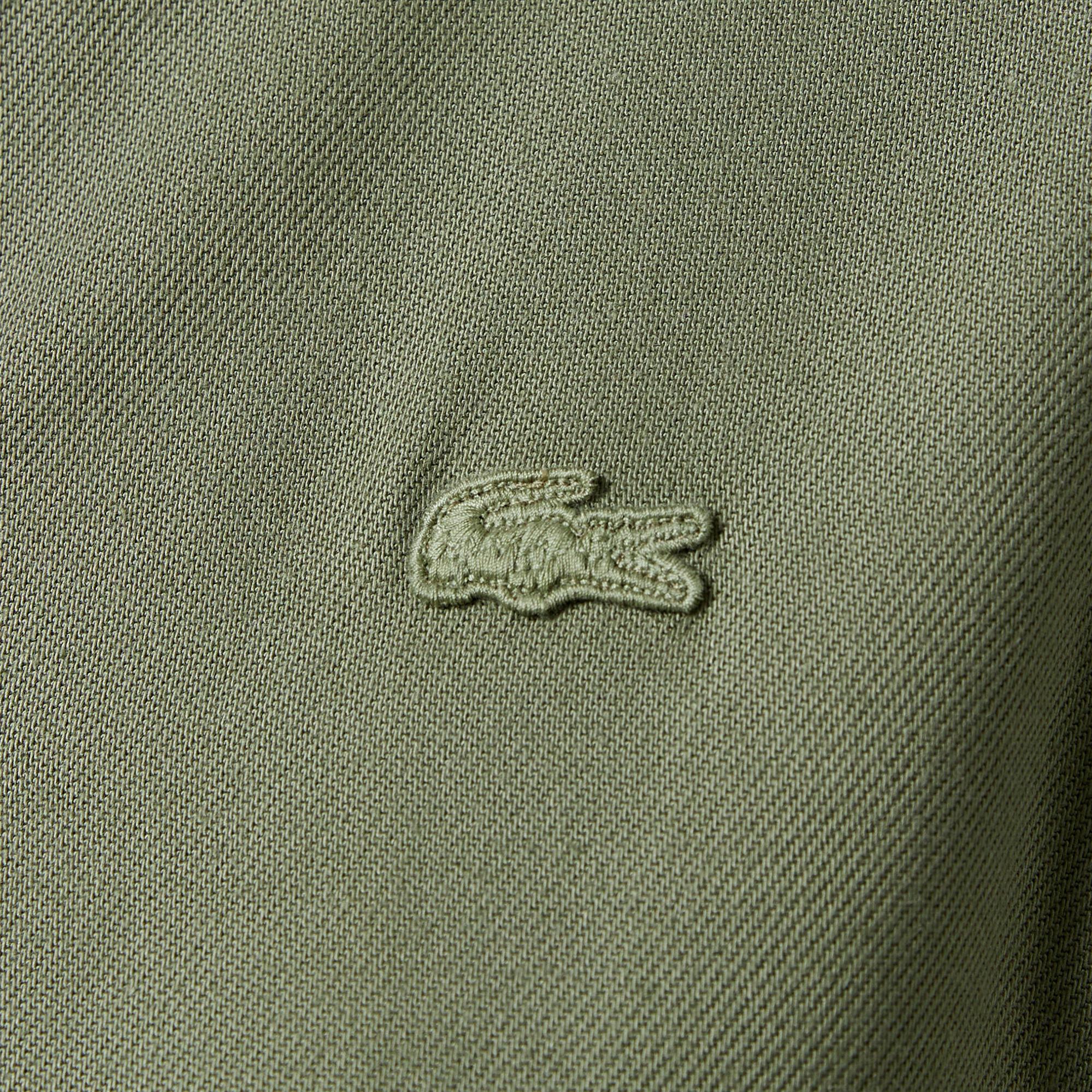 Kadın Relaxed Fit Uzun Kollu Gömlek Yaka Haki Elbise