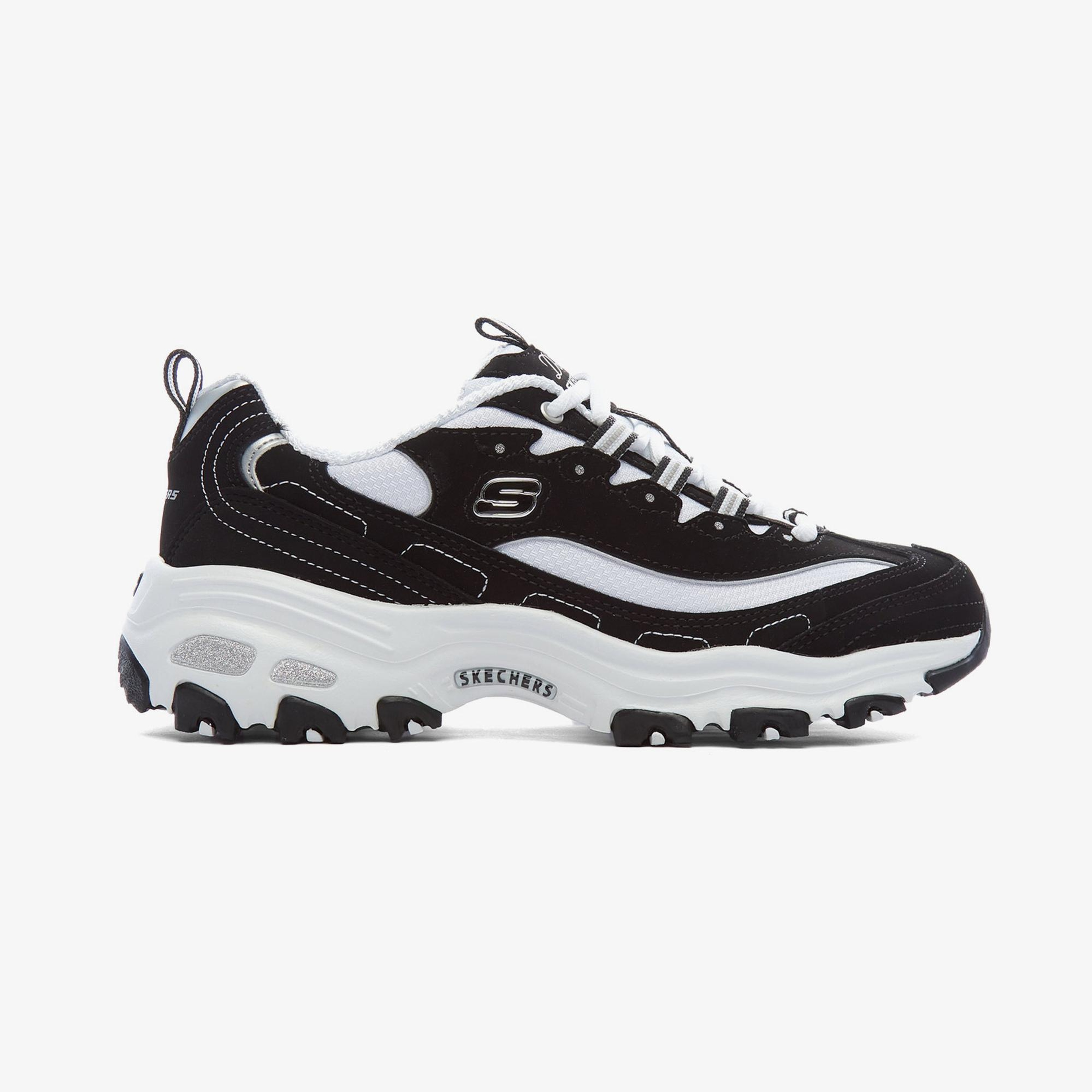 Skechers D'Lites-Biggest Fan Kadın Siyah-Beyaz Spor Ayakkabı