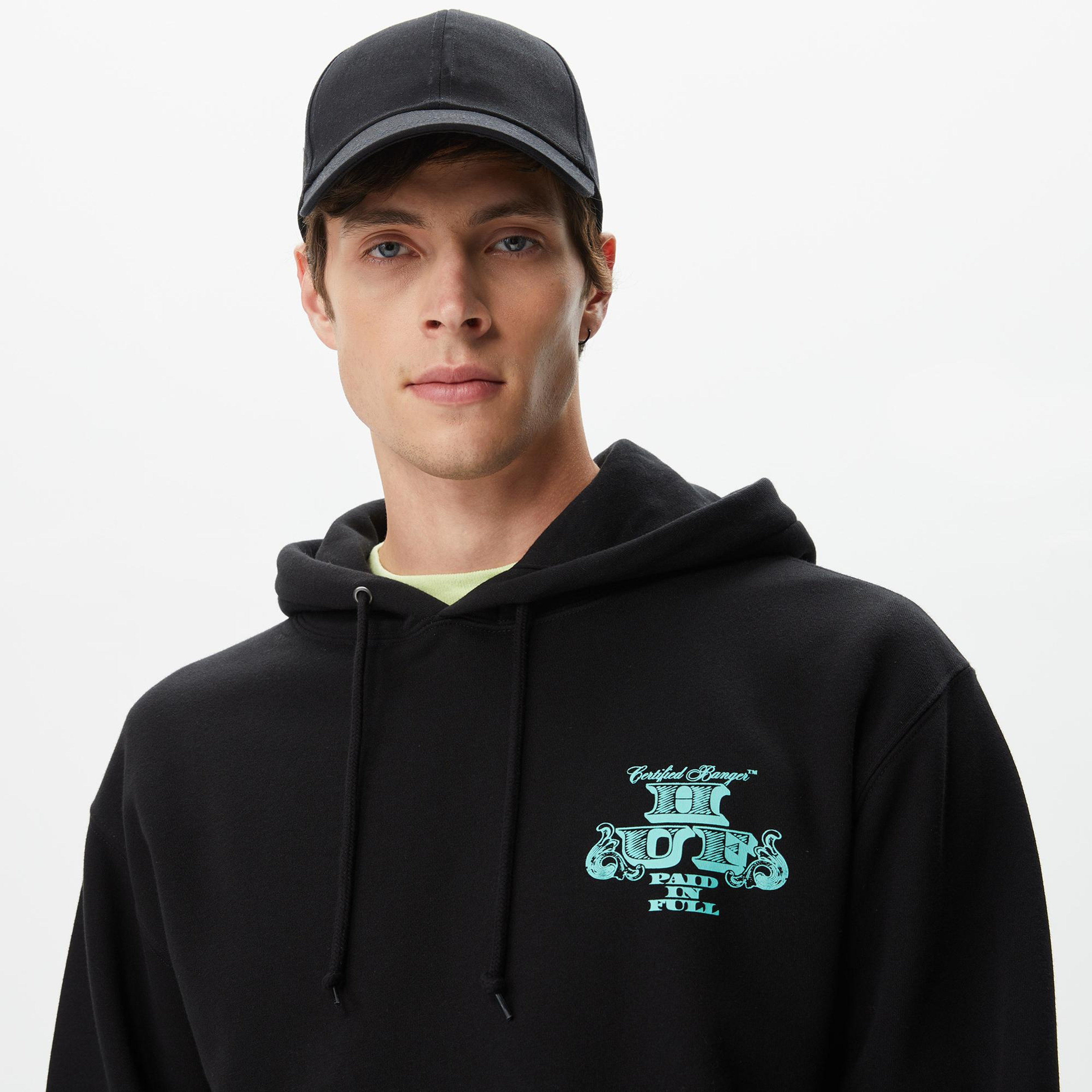 Huf Paid In Full Pullover Erkek Siyah Hoodie