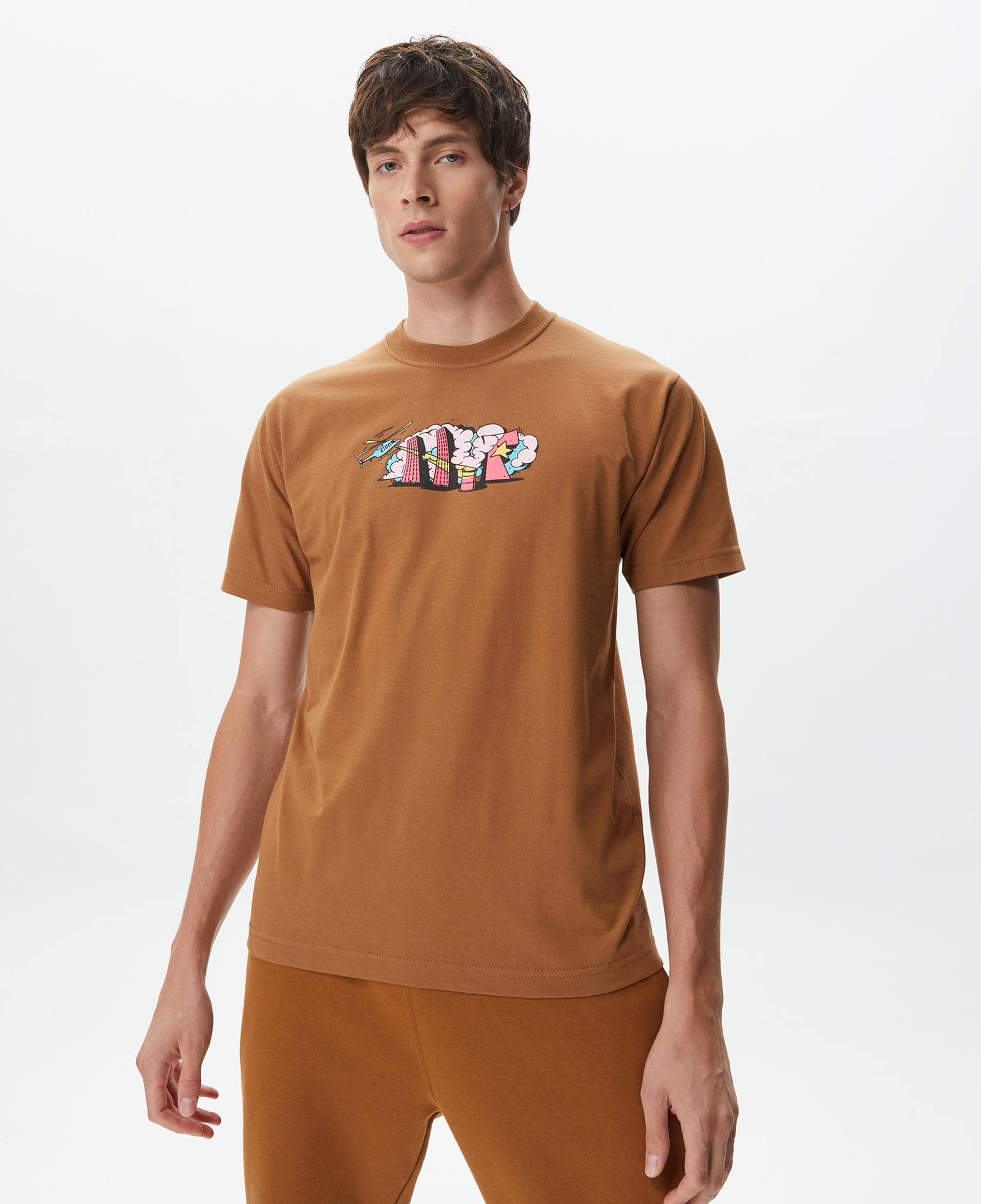 Huf Street Level Erkek Kahverengi T-Shirt