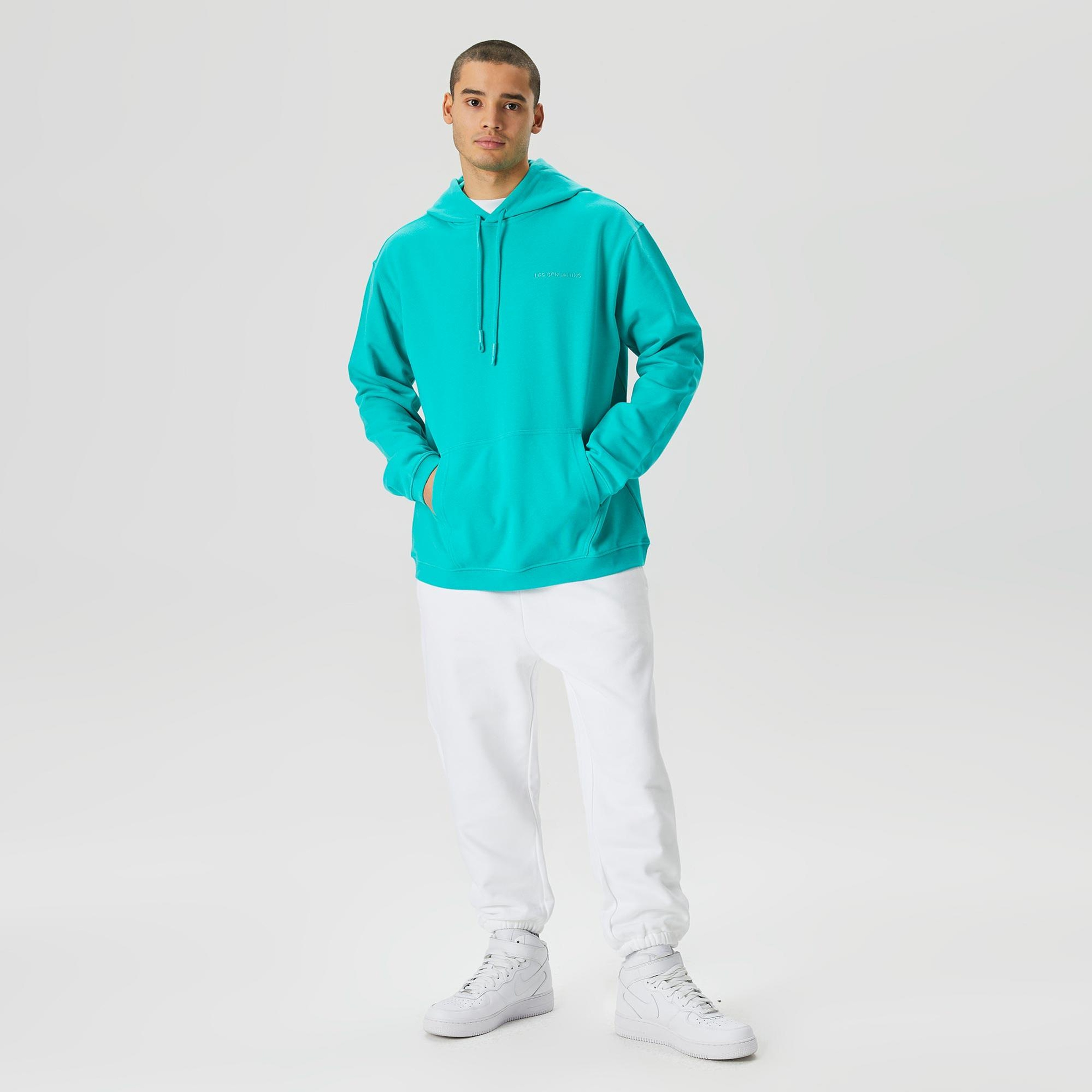 Les Benjamins Essential Erkek Mavi Hoodie