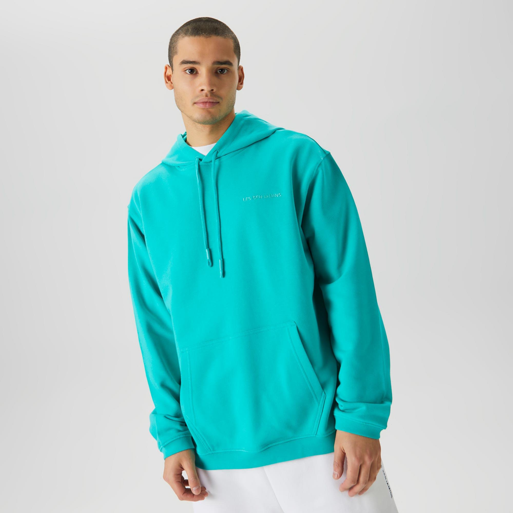 Les Benjamins Essential Erkek Mavi Hoodie
