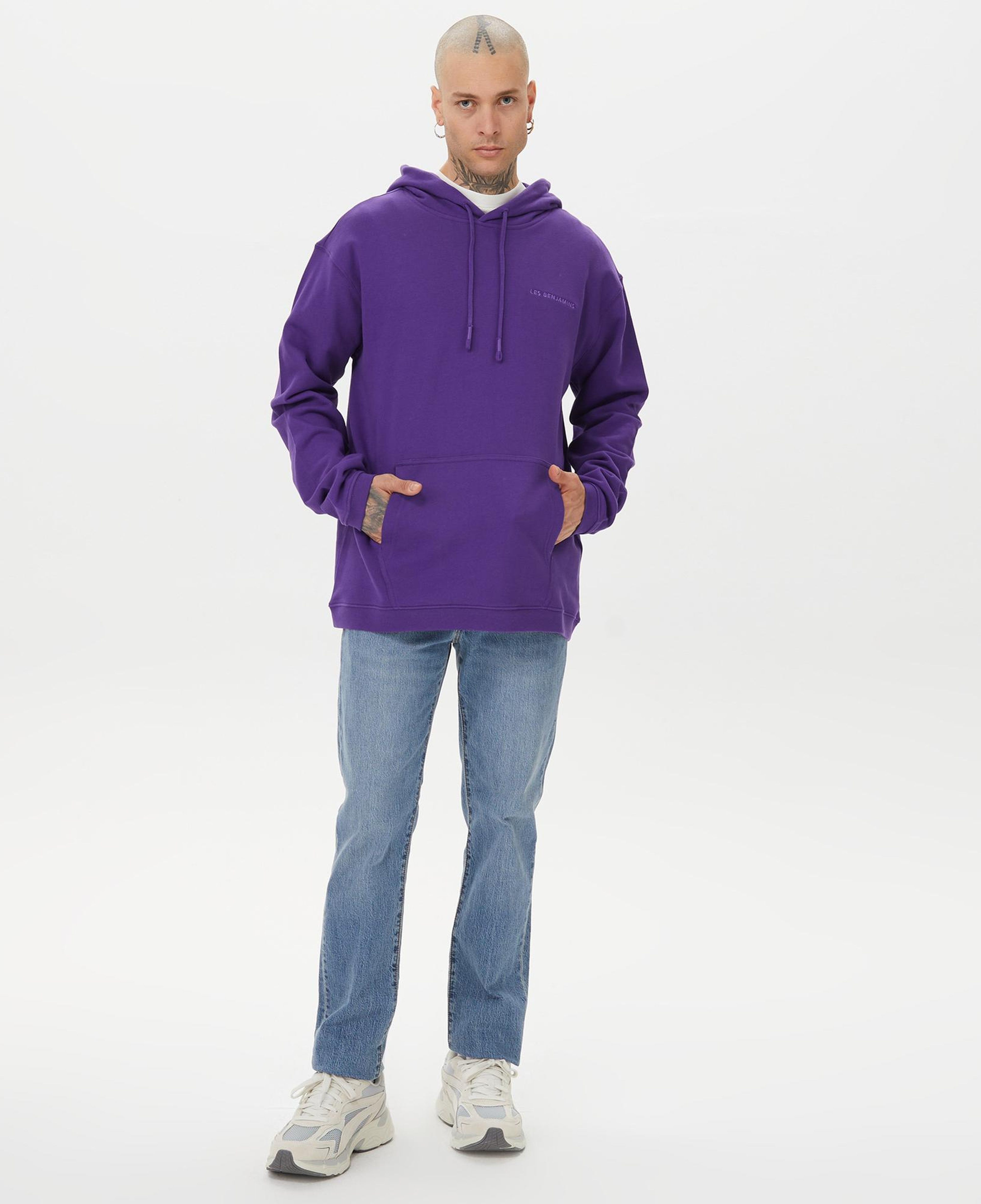 Les Benjamins Essential Erkek Mor Hoodie
