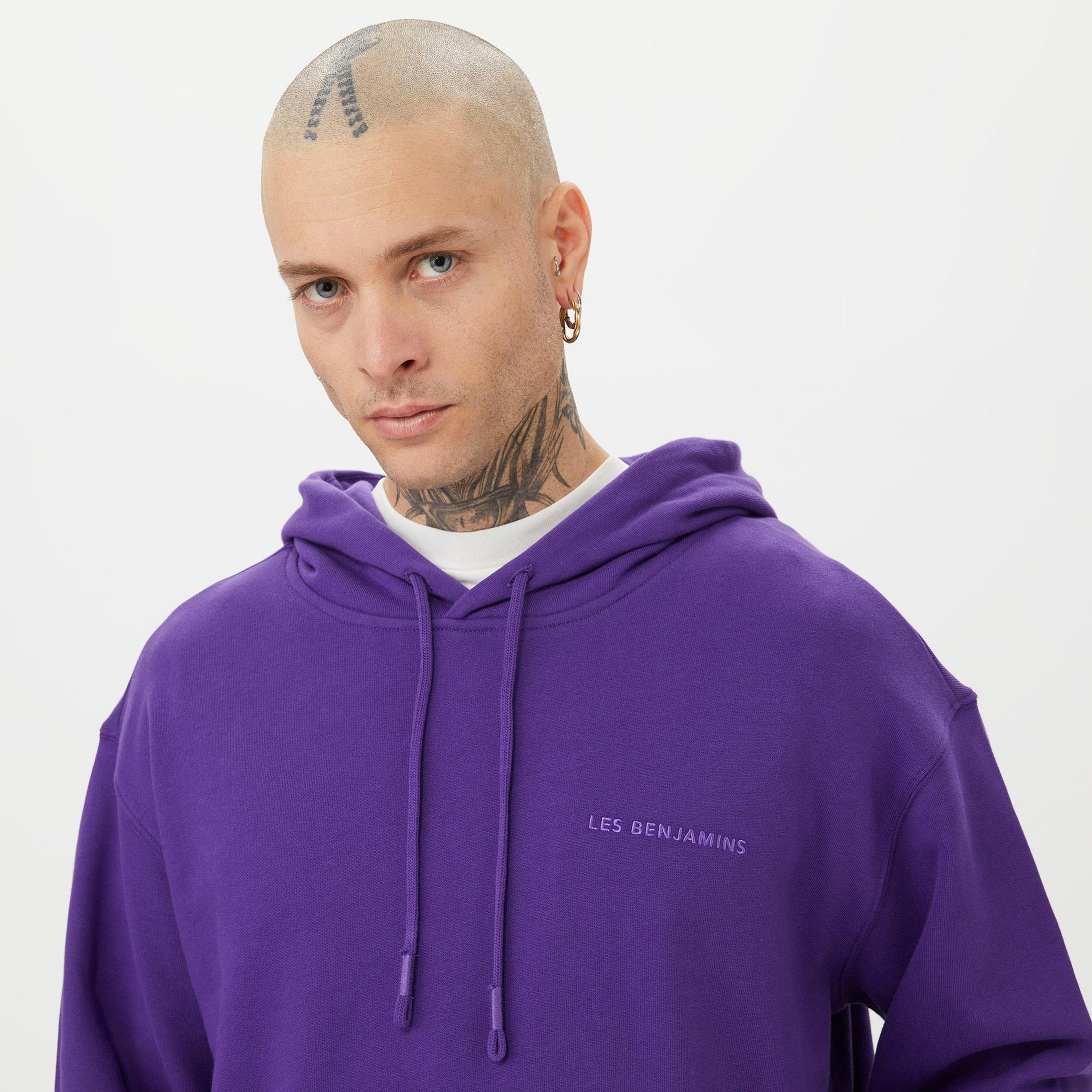 Les Benjamins Essential Erkek Mor Hoodie