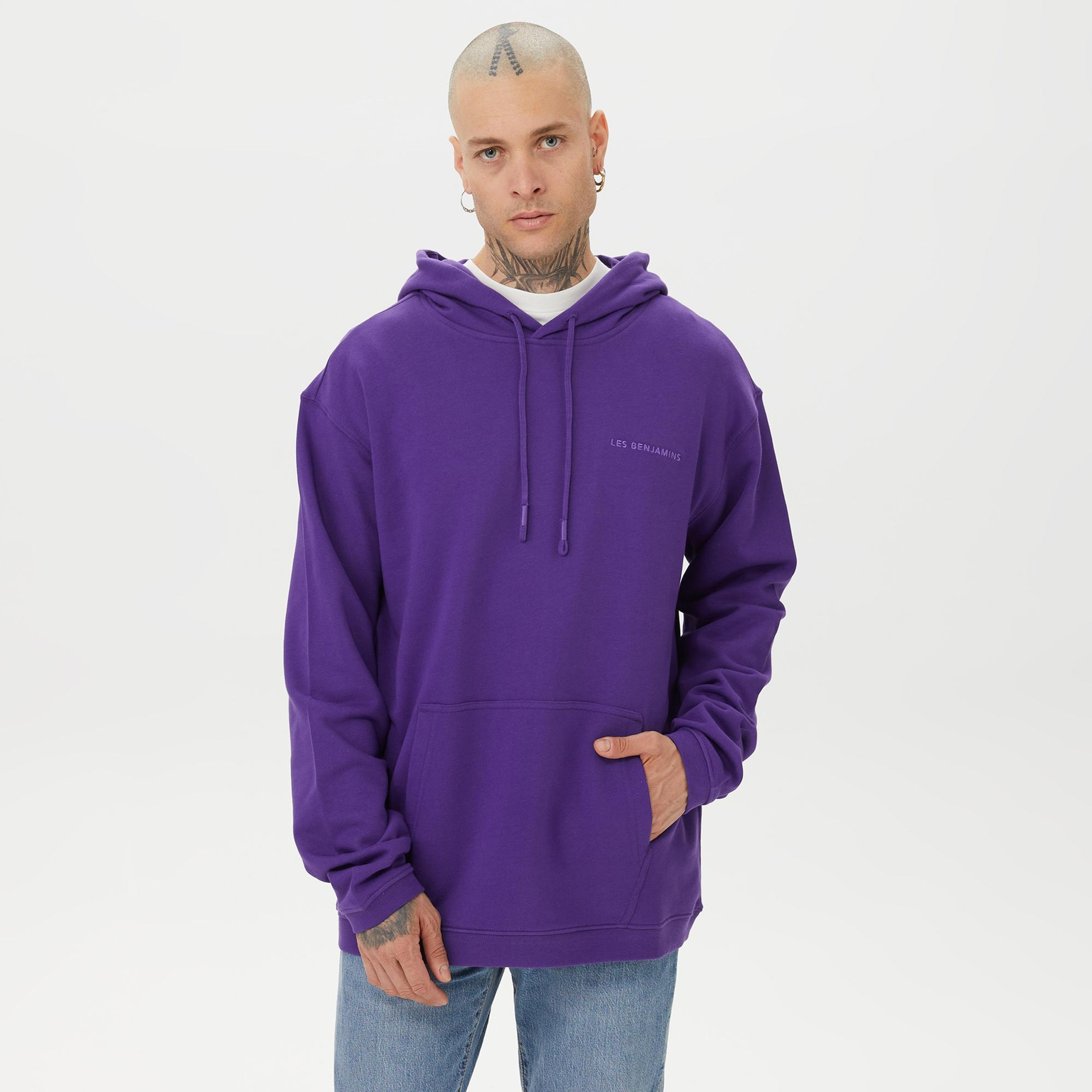 Les Benjamins Essential Erkek Mor Hoodie