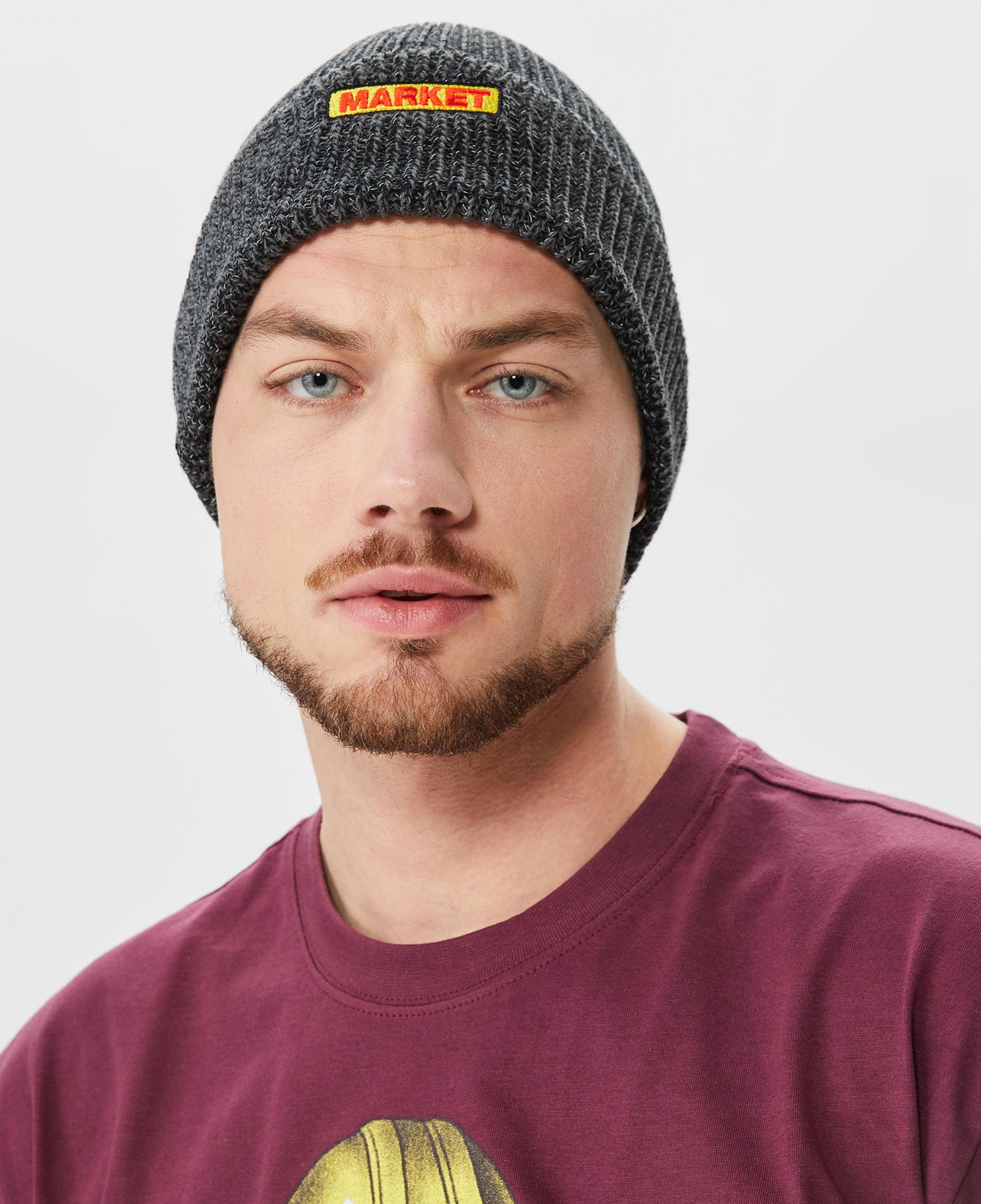 Market Ribbed Knit Erkek Gri Bere