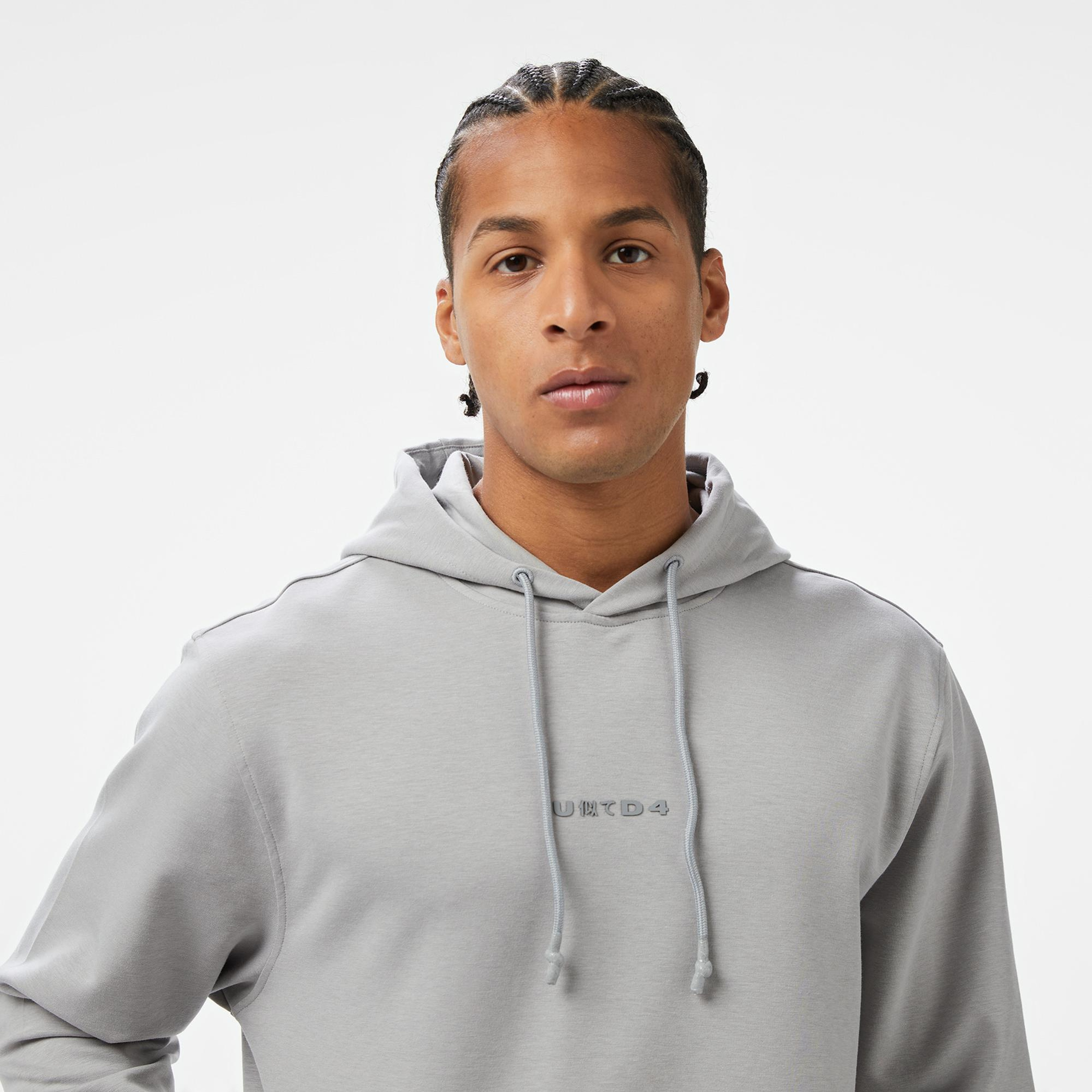 UNITED4 Classic Erkek Gri Hoodie