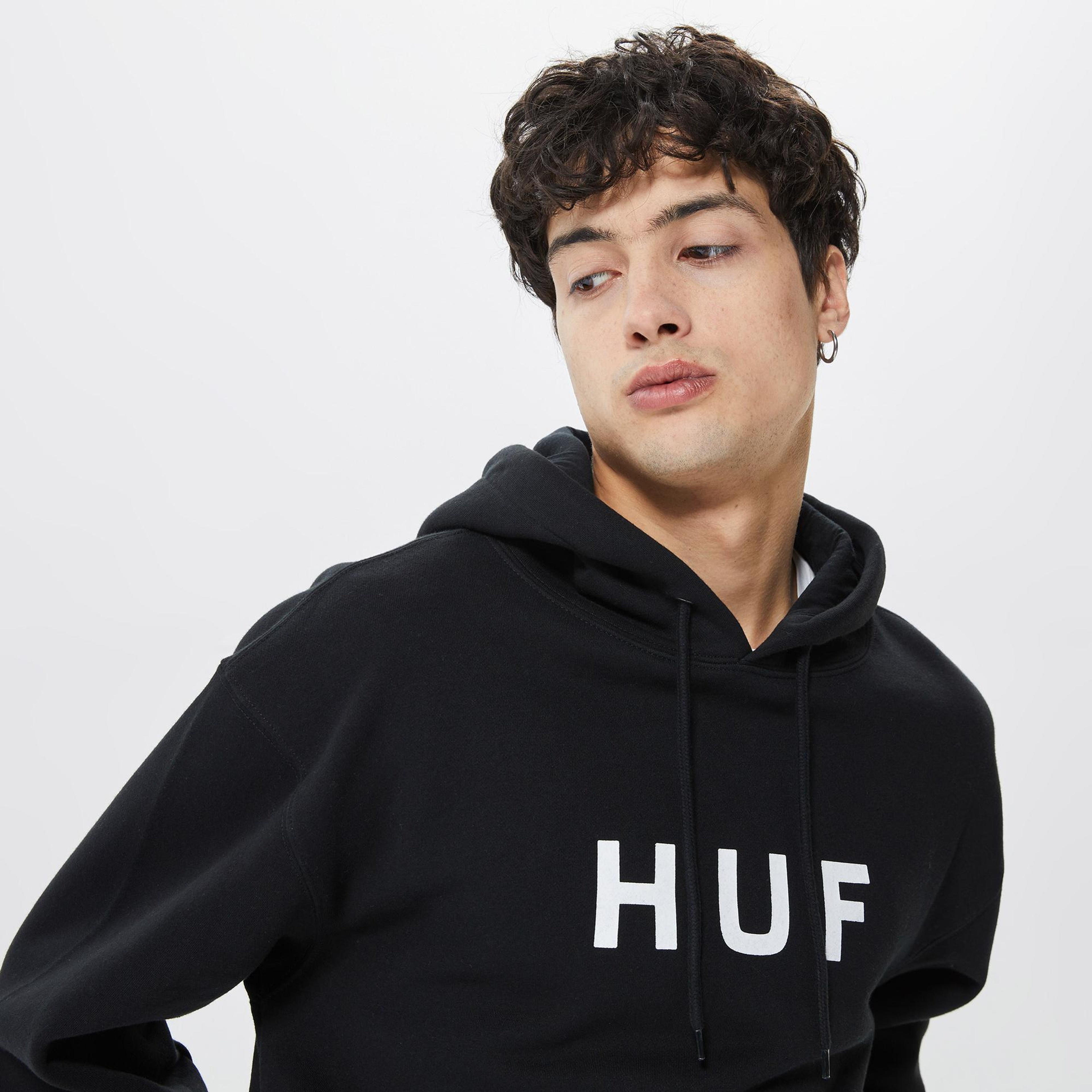 Huf Essentials Erkek Siyah Hoodie