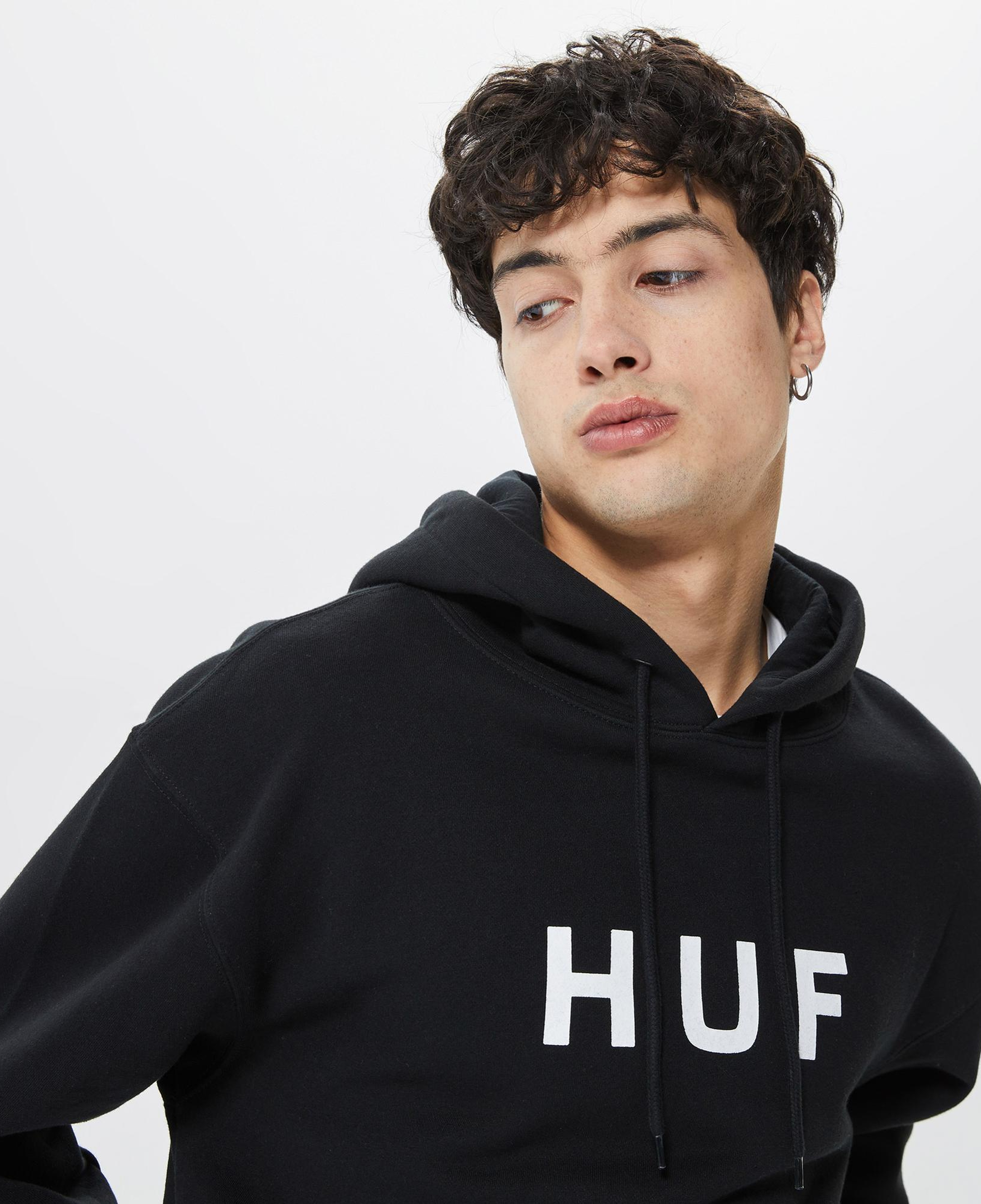 Huf Essentials Erkek Siyah Hoodie