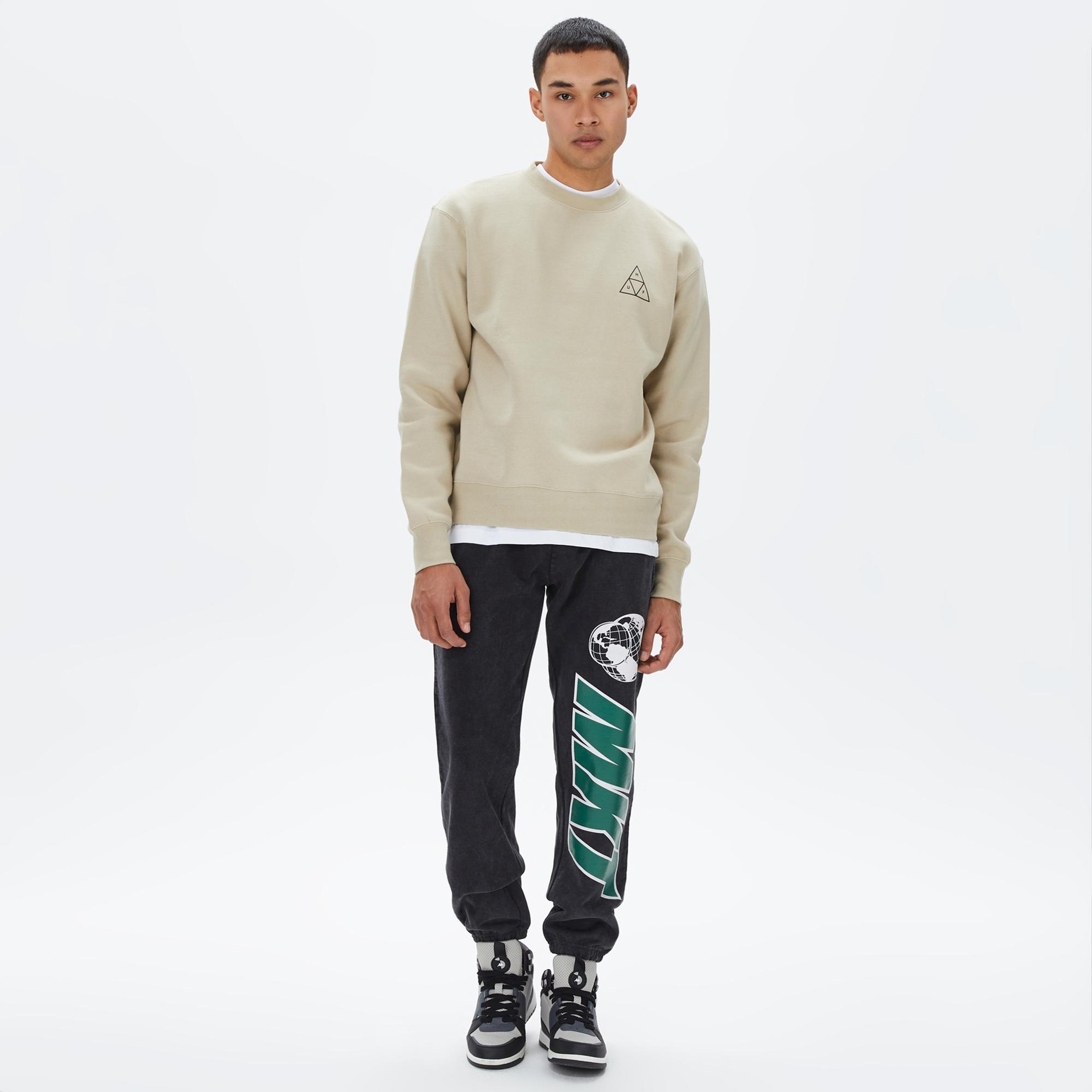 Huf Essentials Erkek Bej Sweatshirt