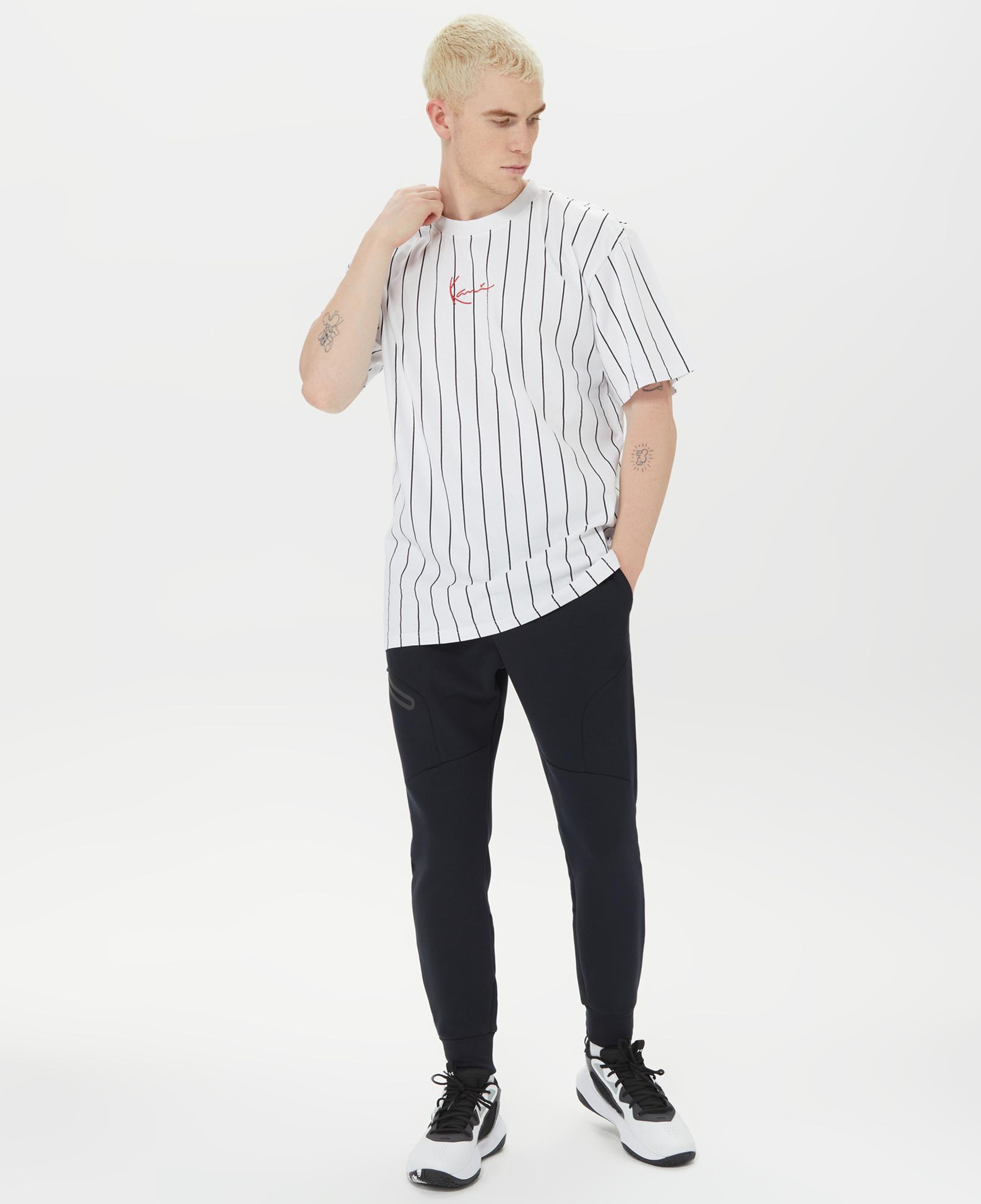 Karl Kani Small PinStripe Erkek Beyaz T-Shirt