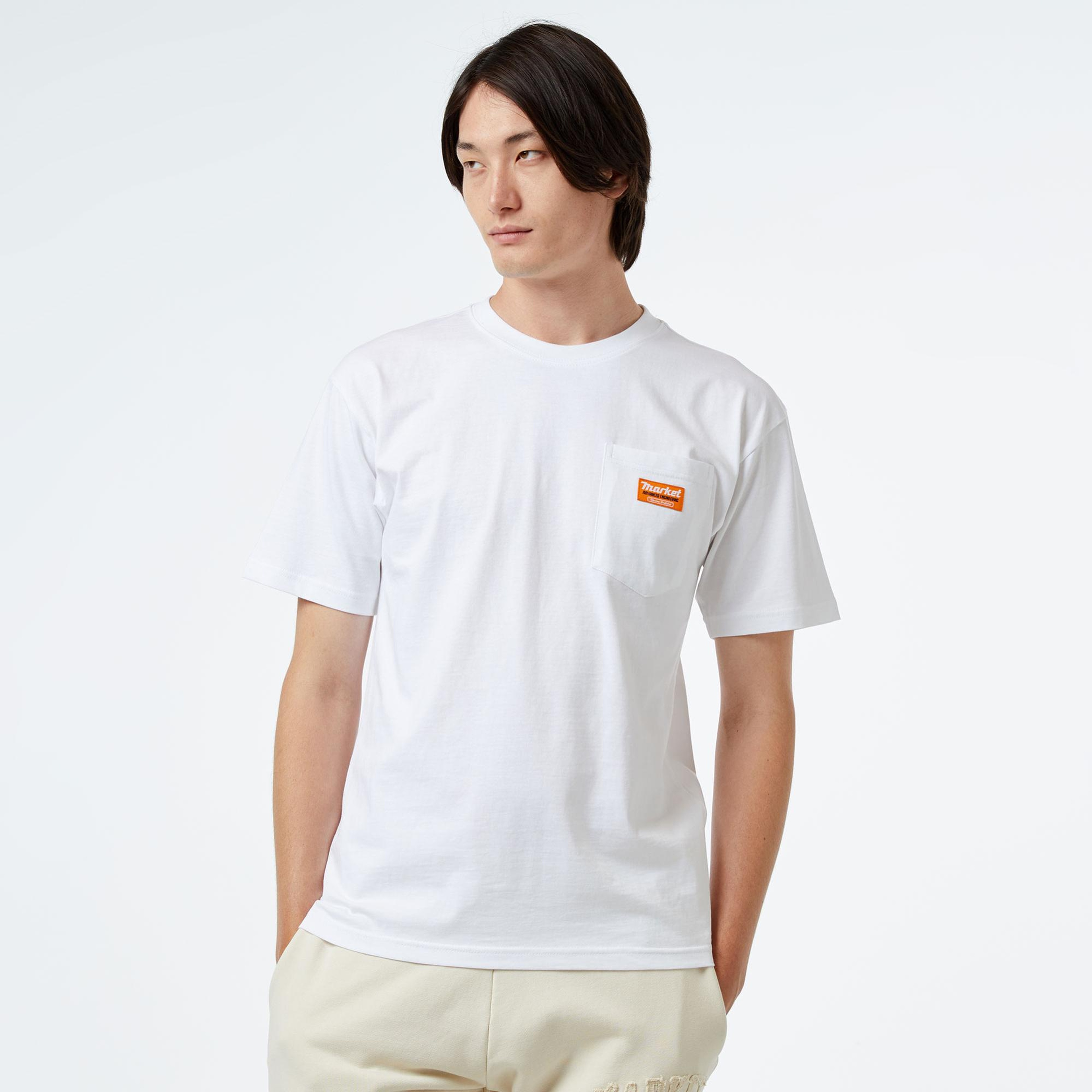 Market Hardware Pocket Erkek Beyaz T-Shirt