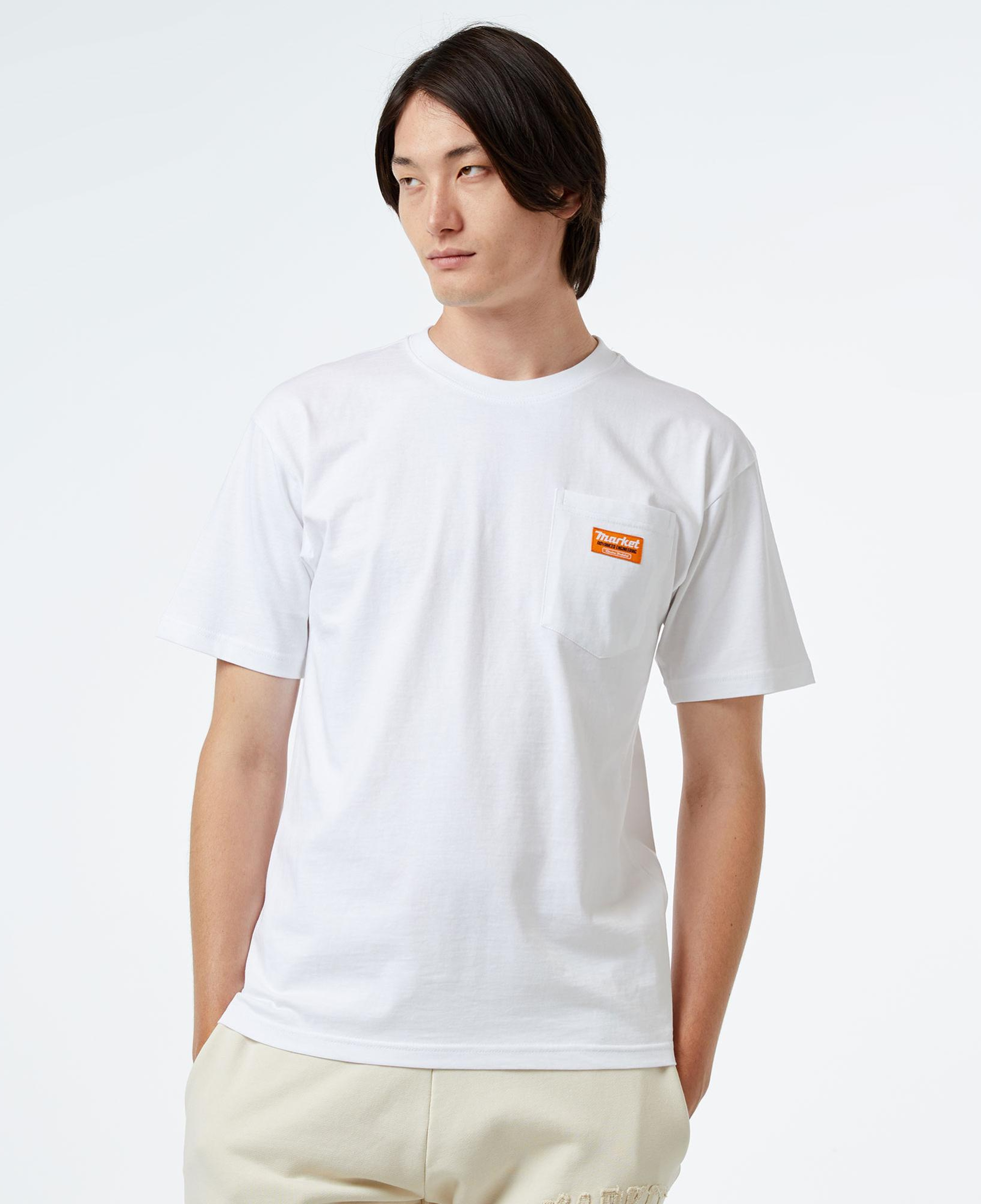 Market Hardware Pocket Erkek Beyaz T-Shirt