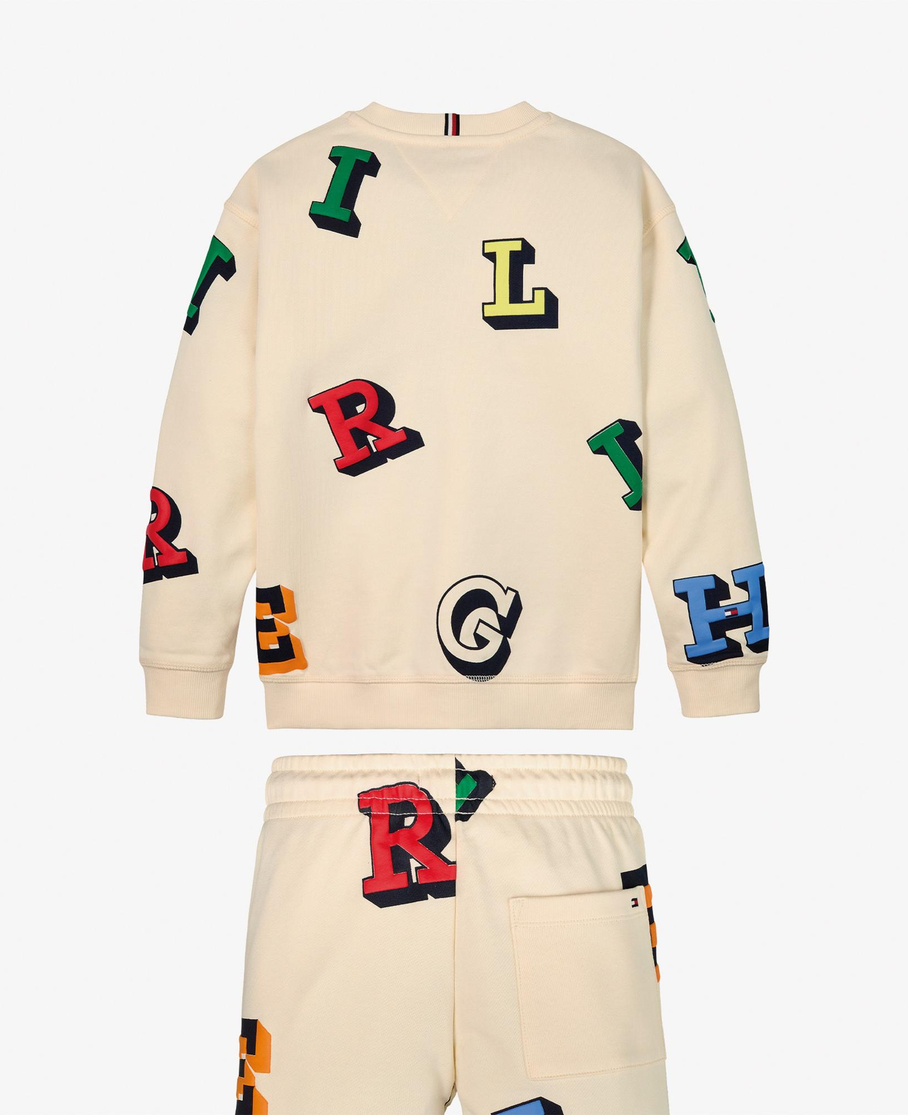 Tommy Hilfiger Monotype Allover Set Çocuk Bej Sweatshirt