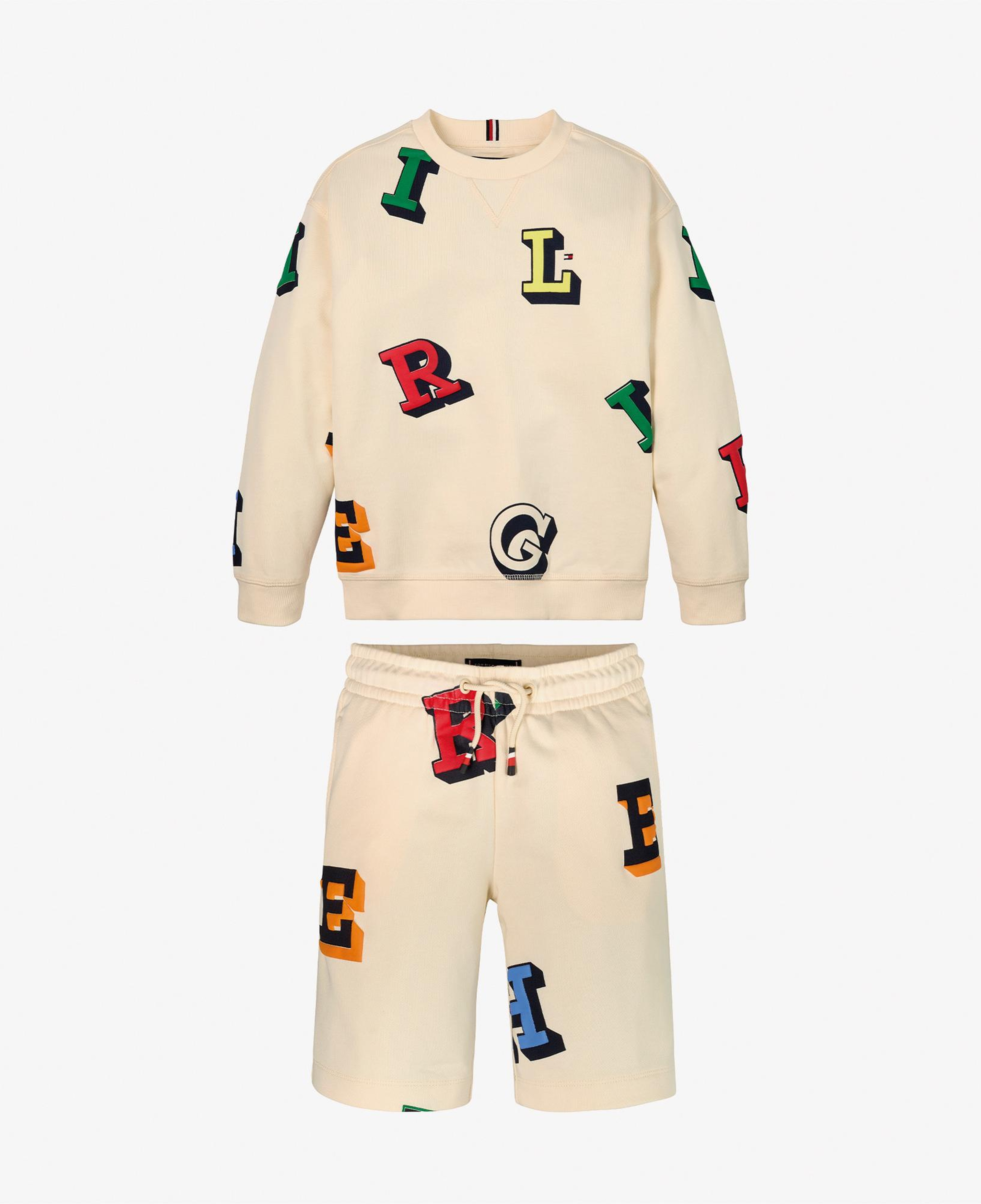 Tommy Hilfiger Monotype Allover Set Çocuk Bej Sweatshirt
