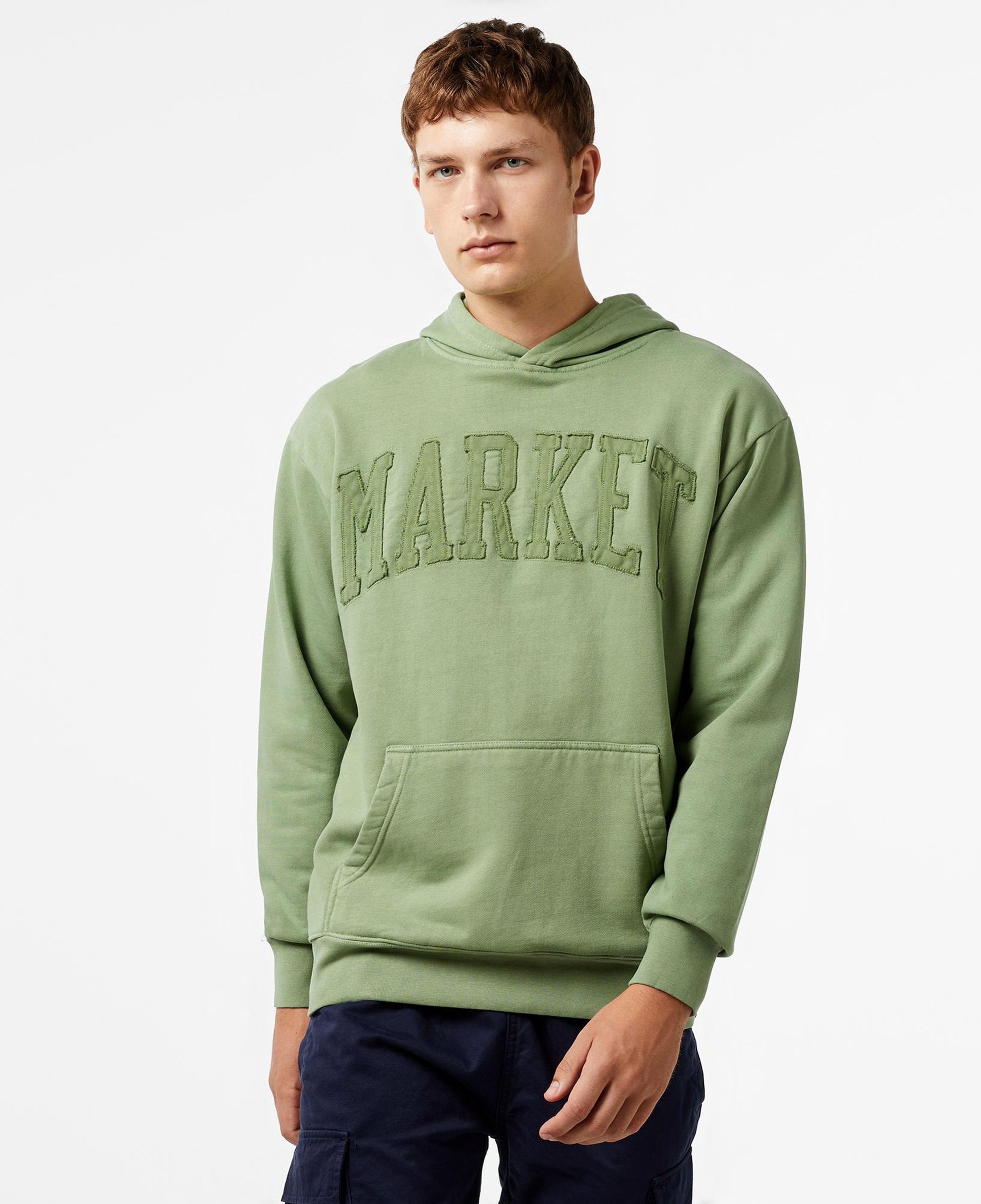 Market Vintage Wash Arc Erkek Haki Hoodie