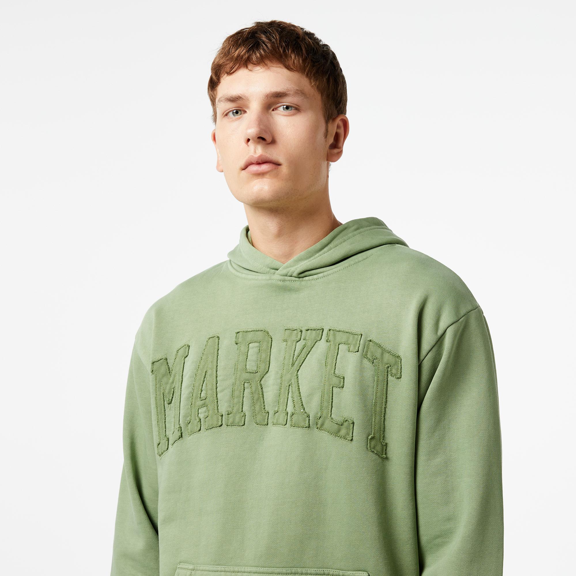 Market Vintage Wash Arc Erkek Haki Hoodie
