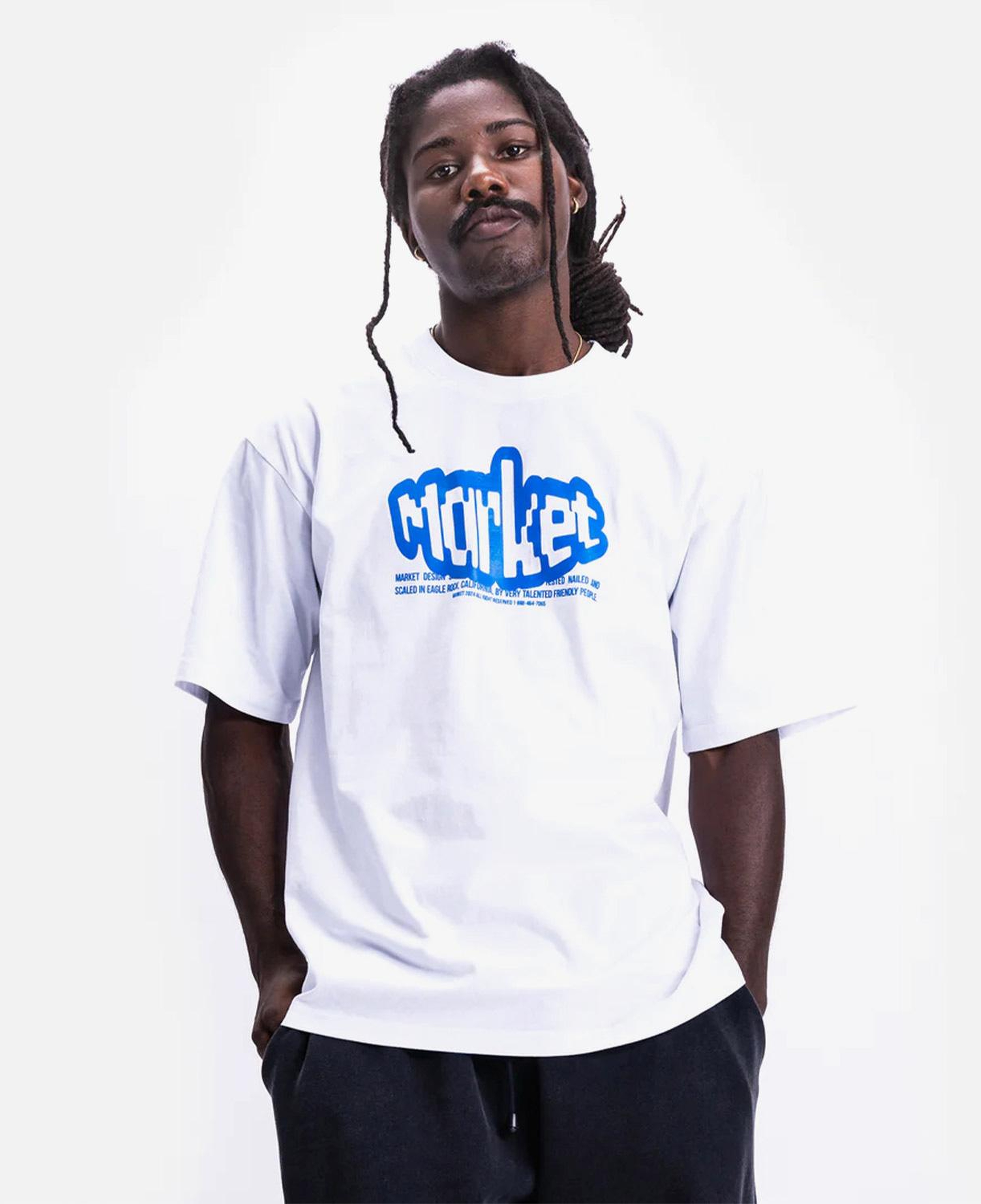 Market Test Nail Scale Erkek Beyaz T-Shirt