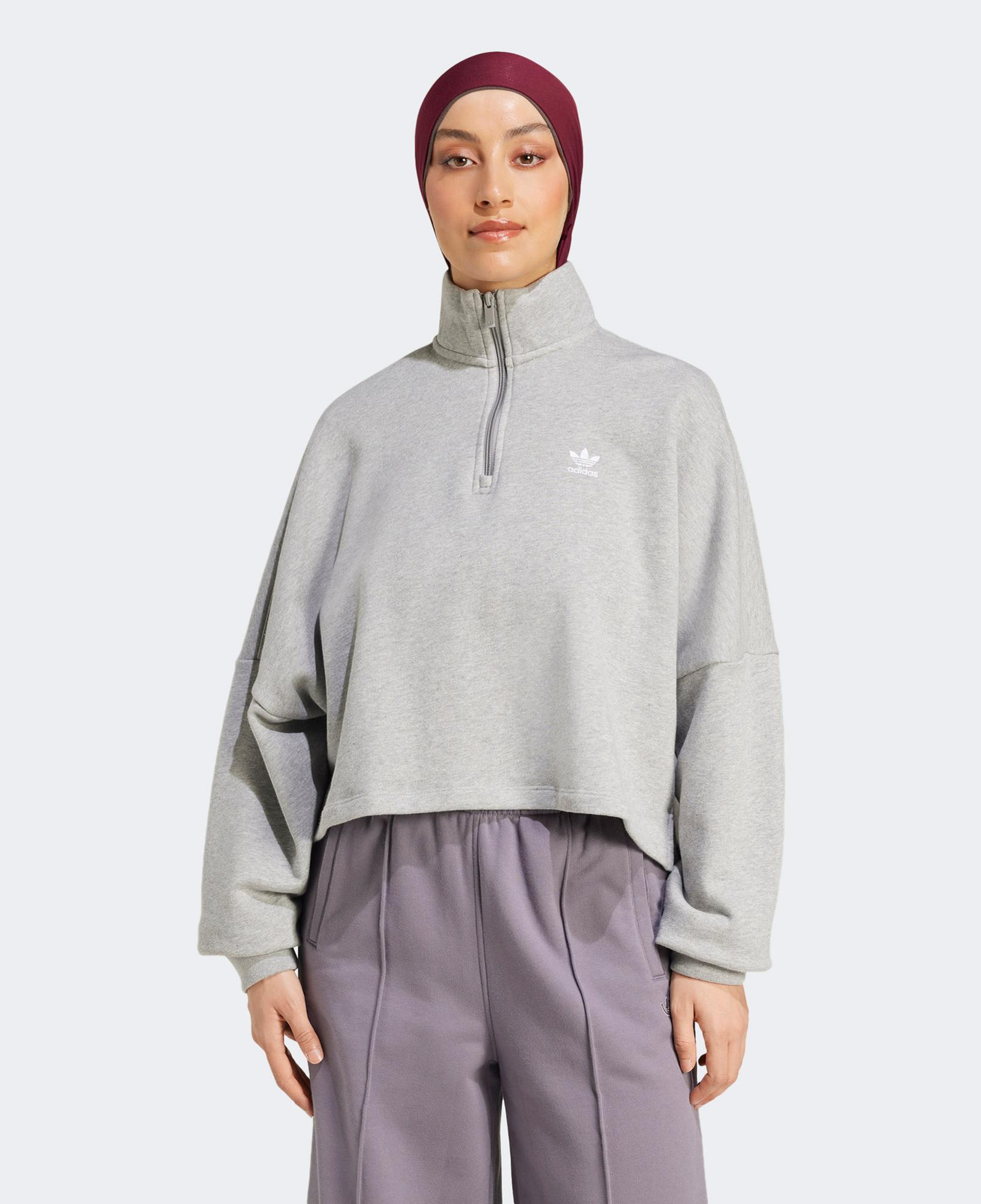 adidas Essentials Fleece Kadın Gri Sweatshirt