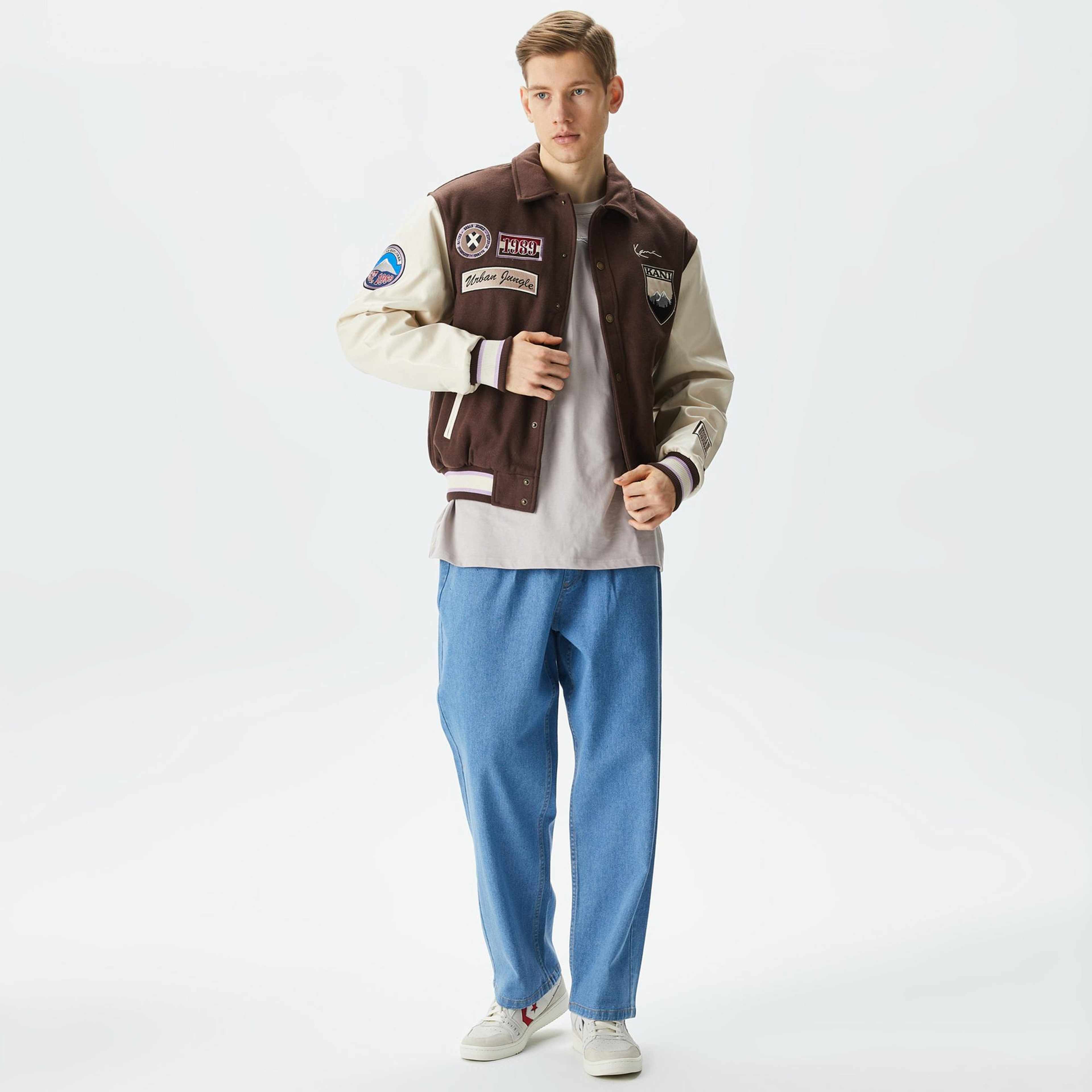 Karl Kani Chest Signature Block College Erkek Kahverengi Ceket