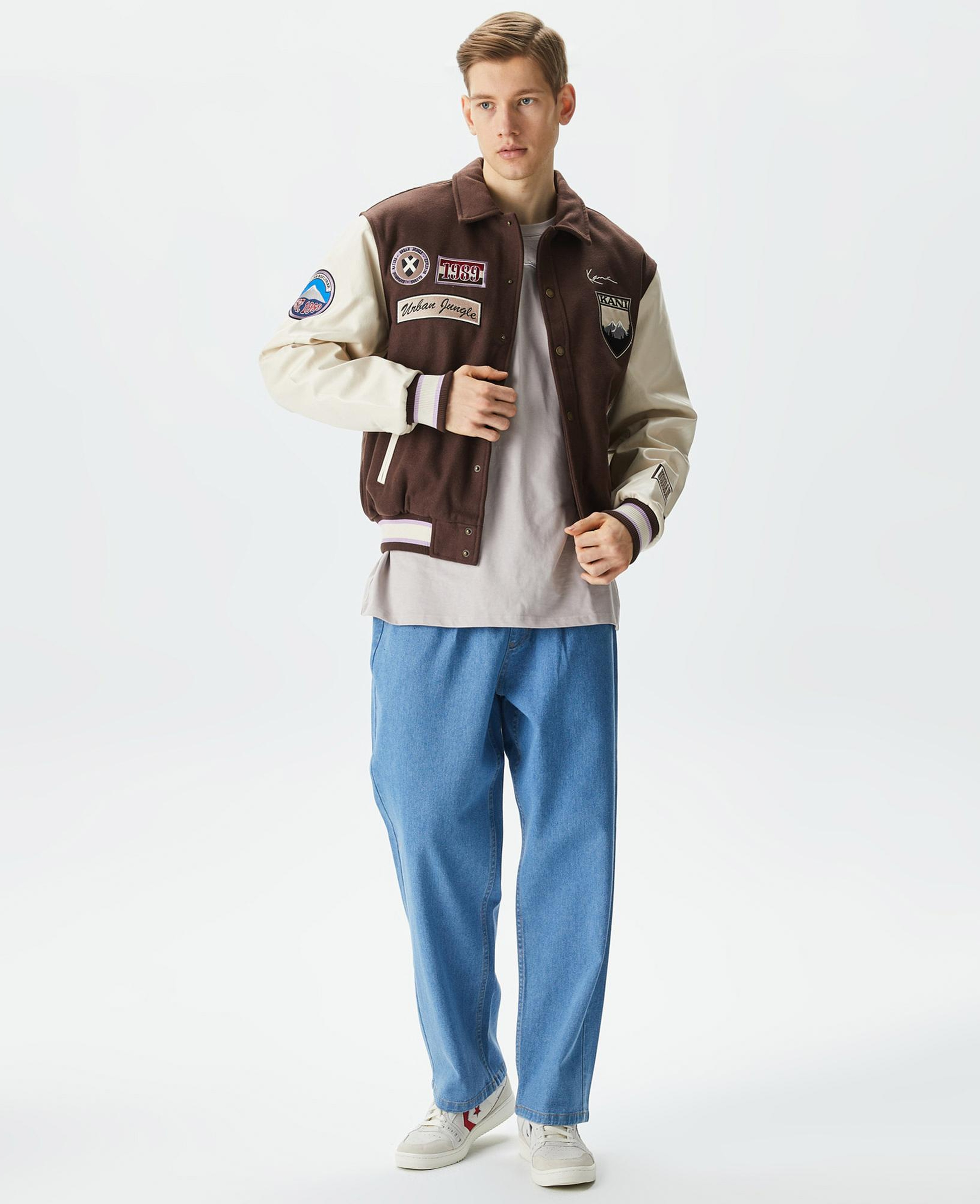 Karl Kani Chest Signature Block College Erkek Kahverengi Ceket