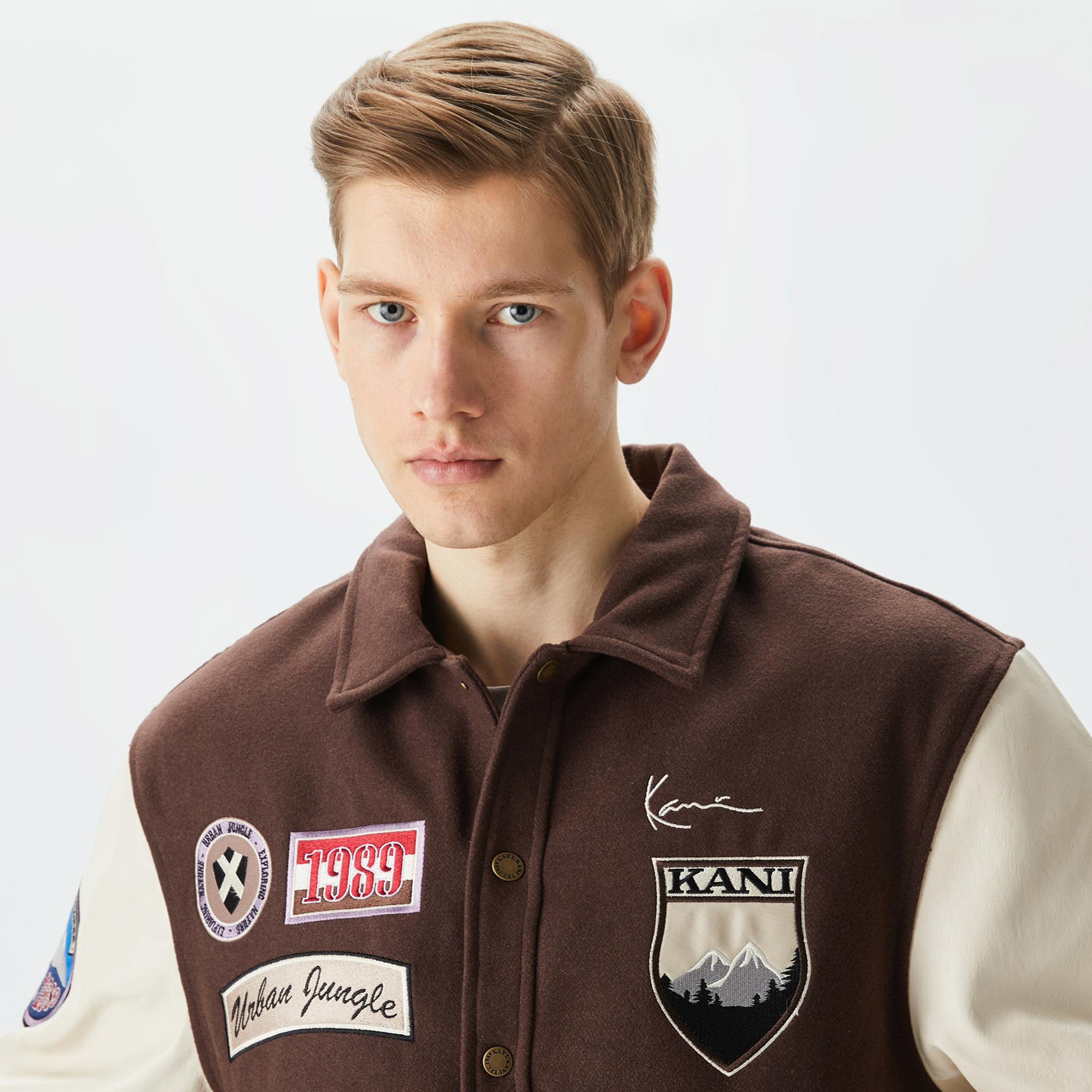 Karl Kani Chest Signature Block College Erkek Kahverengi Ceket