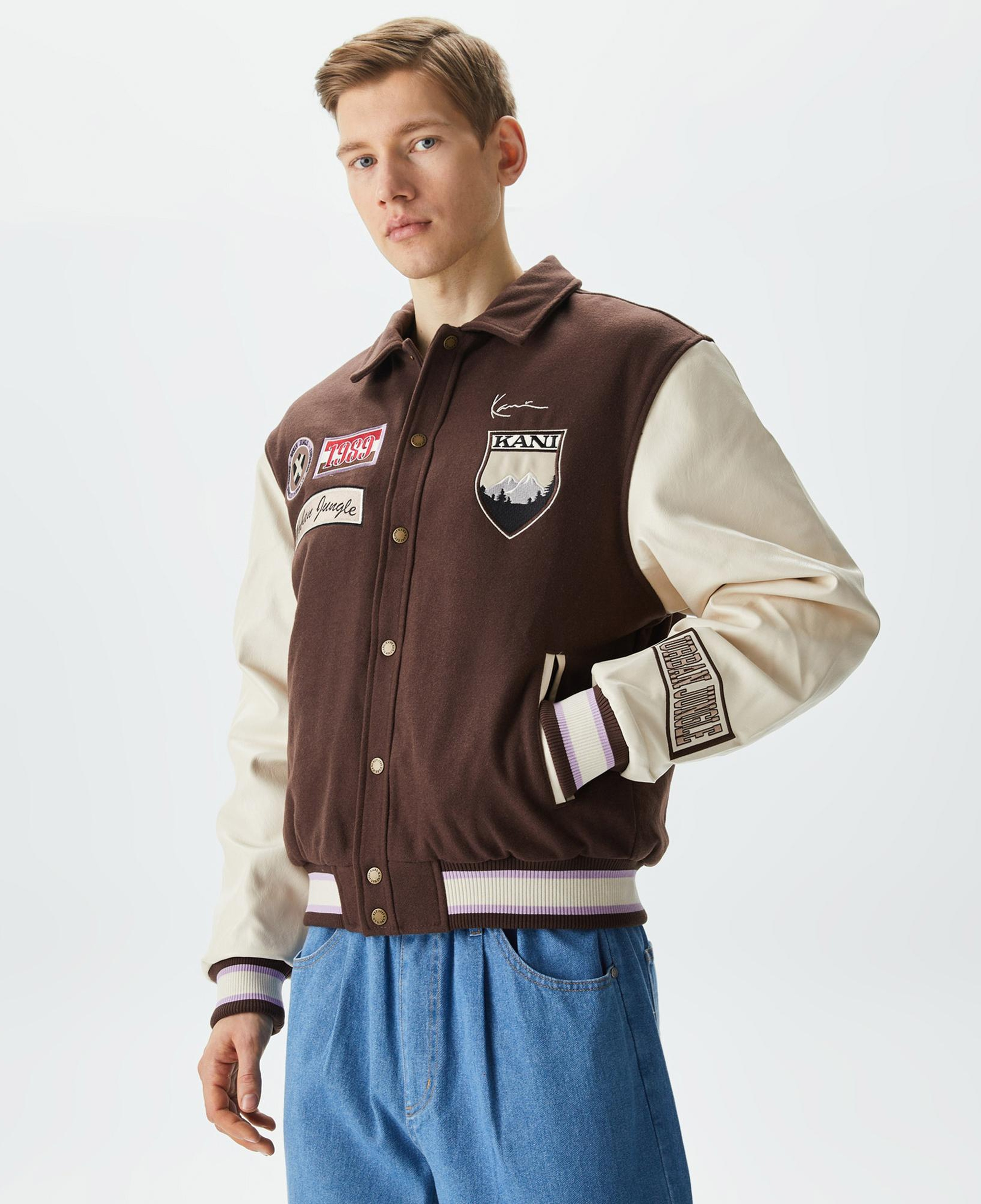 Karl Kani Chest Signature Block College Erkek Kahverengi Ceket