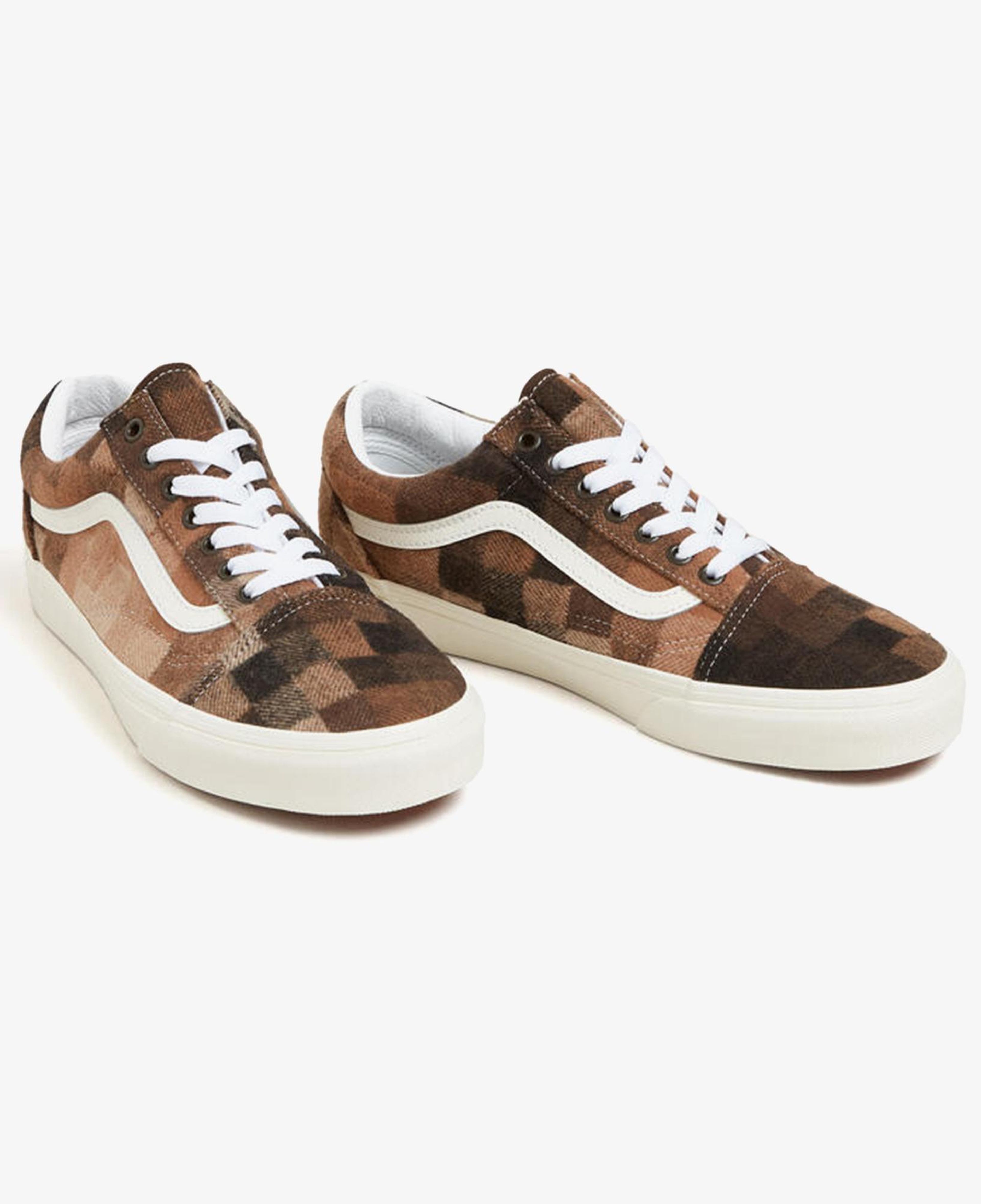 Vans Old Skool Checkerboard Unisex Kahverengi Sneaker