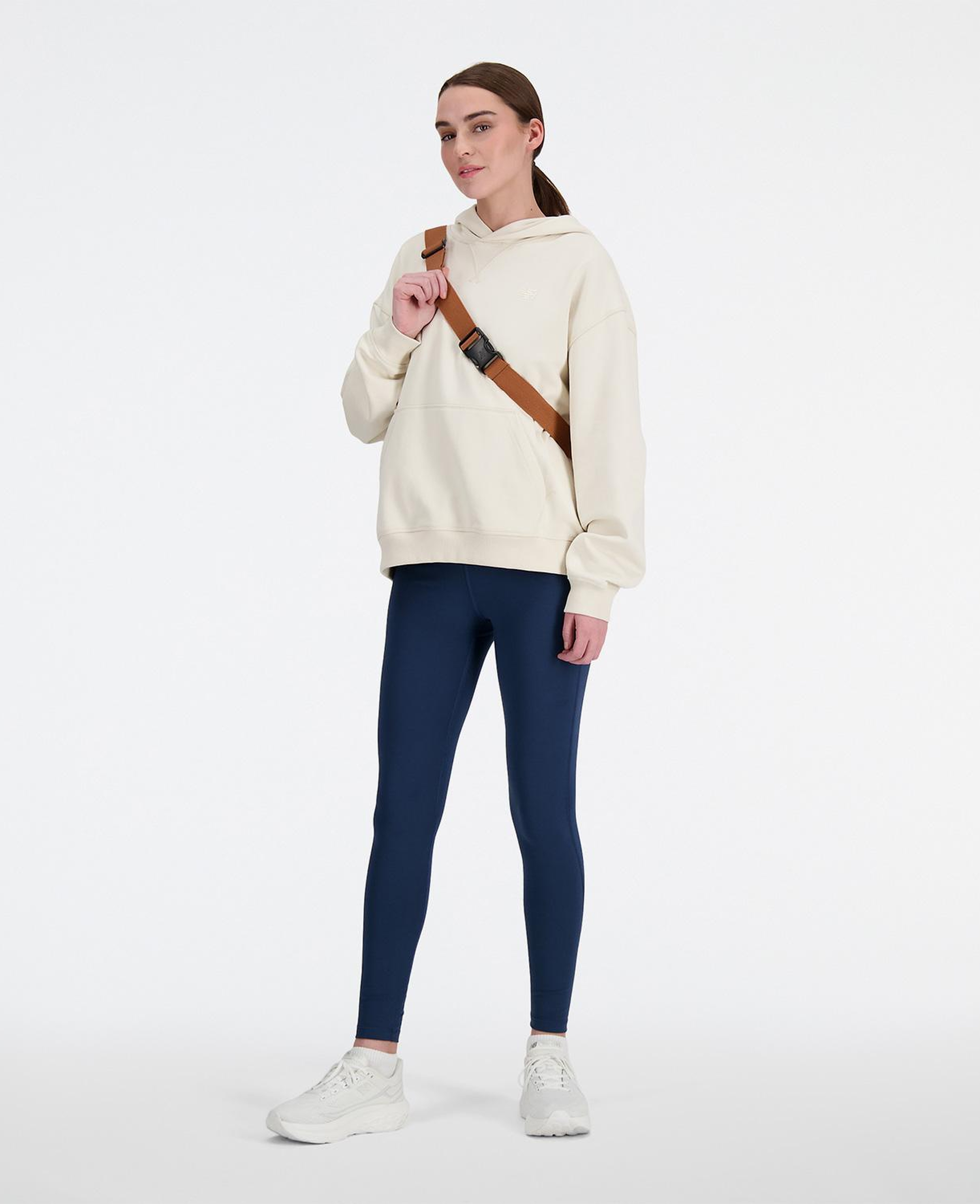 New Balance Athletics French Terry Kadın Krem Hoodie