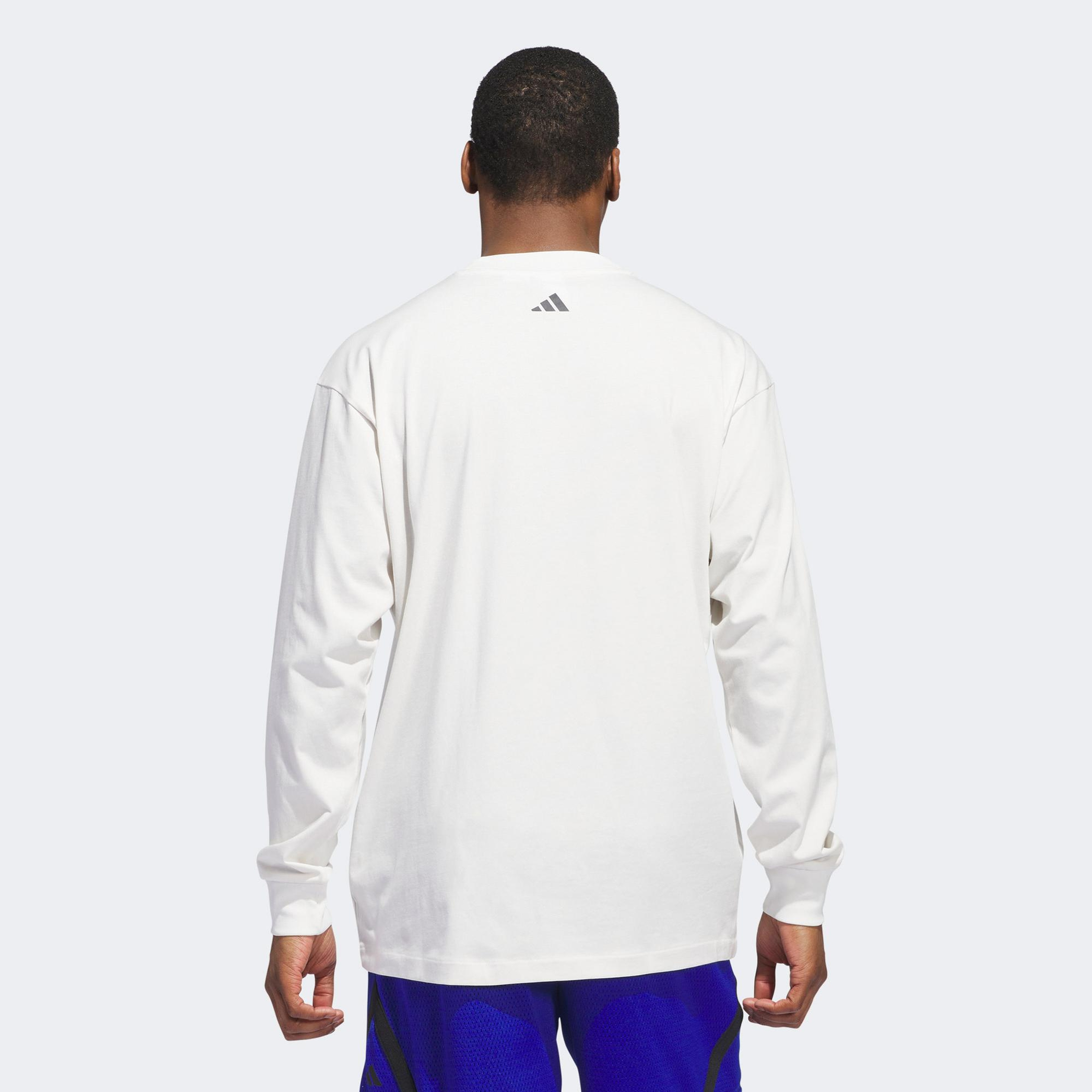 adidas Select Long Sleeve Erkek Beyaz T-Shirt
