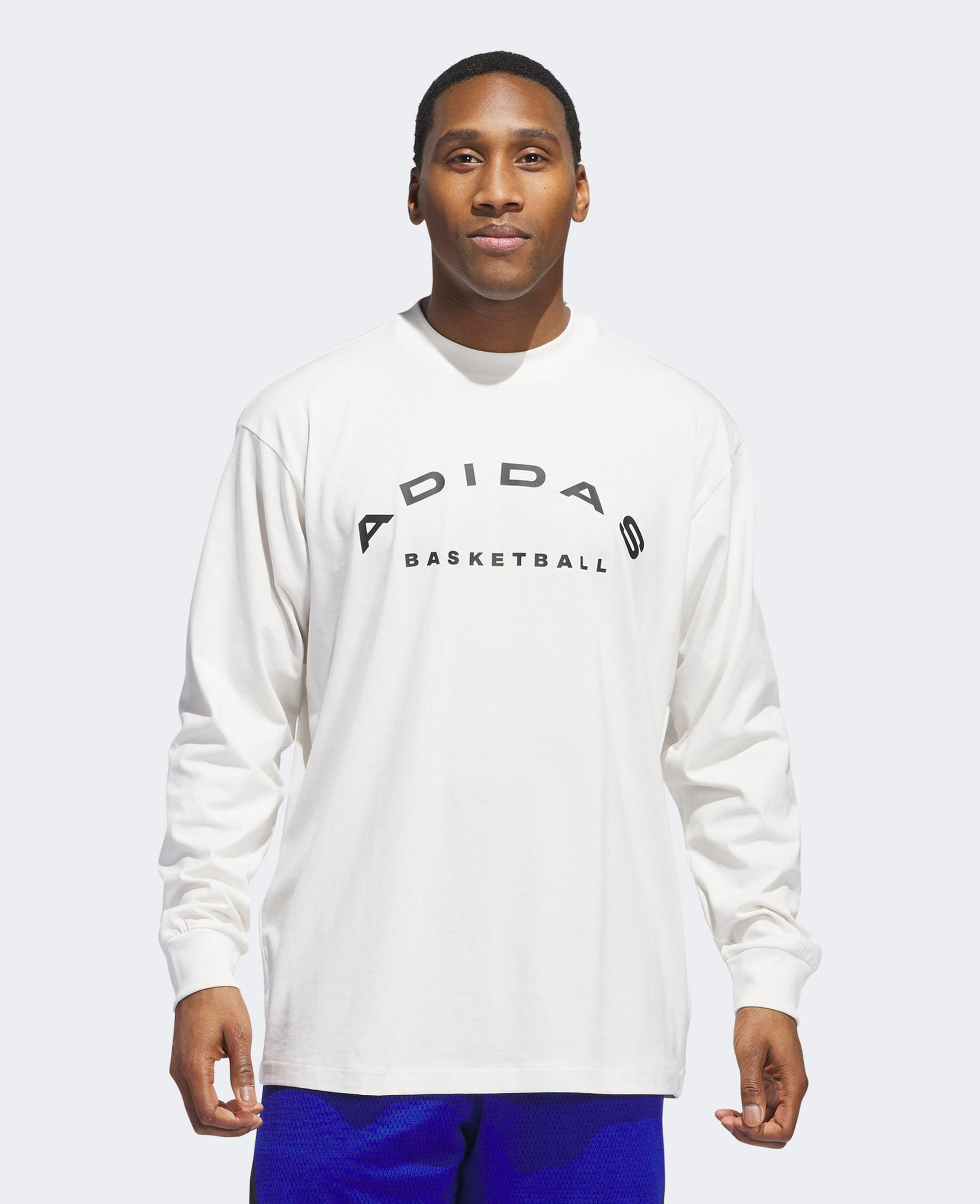 adidas Select Long Sleeve Erkek Beyaz T-Shirt