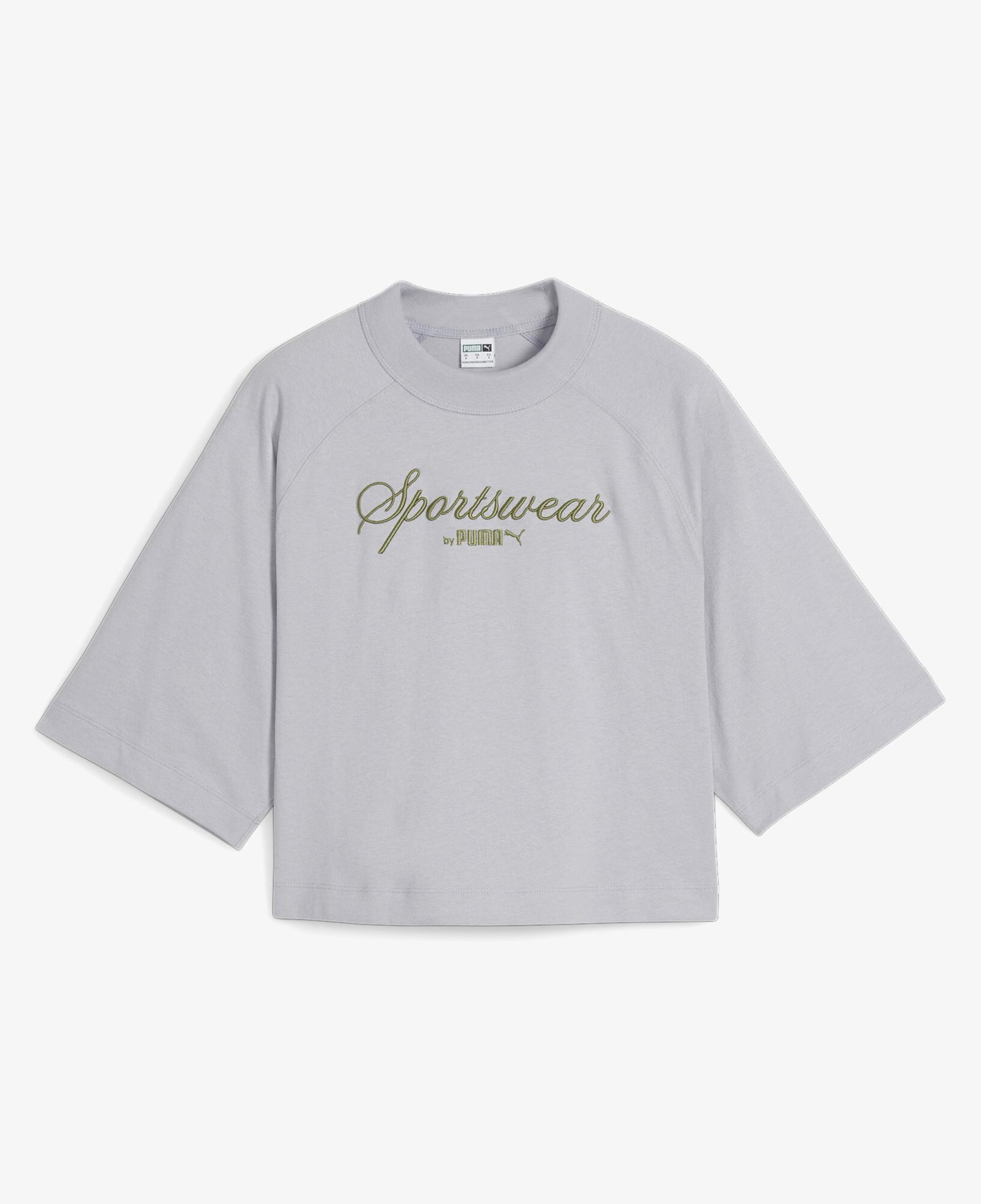 Puma Classics+ Oversized Kadın Gri T-Shirt